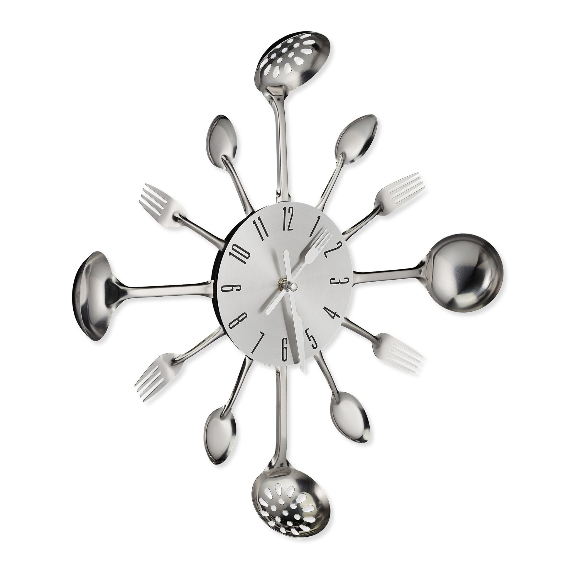 Wanduhr Besteck Silber von Relaxdays