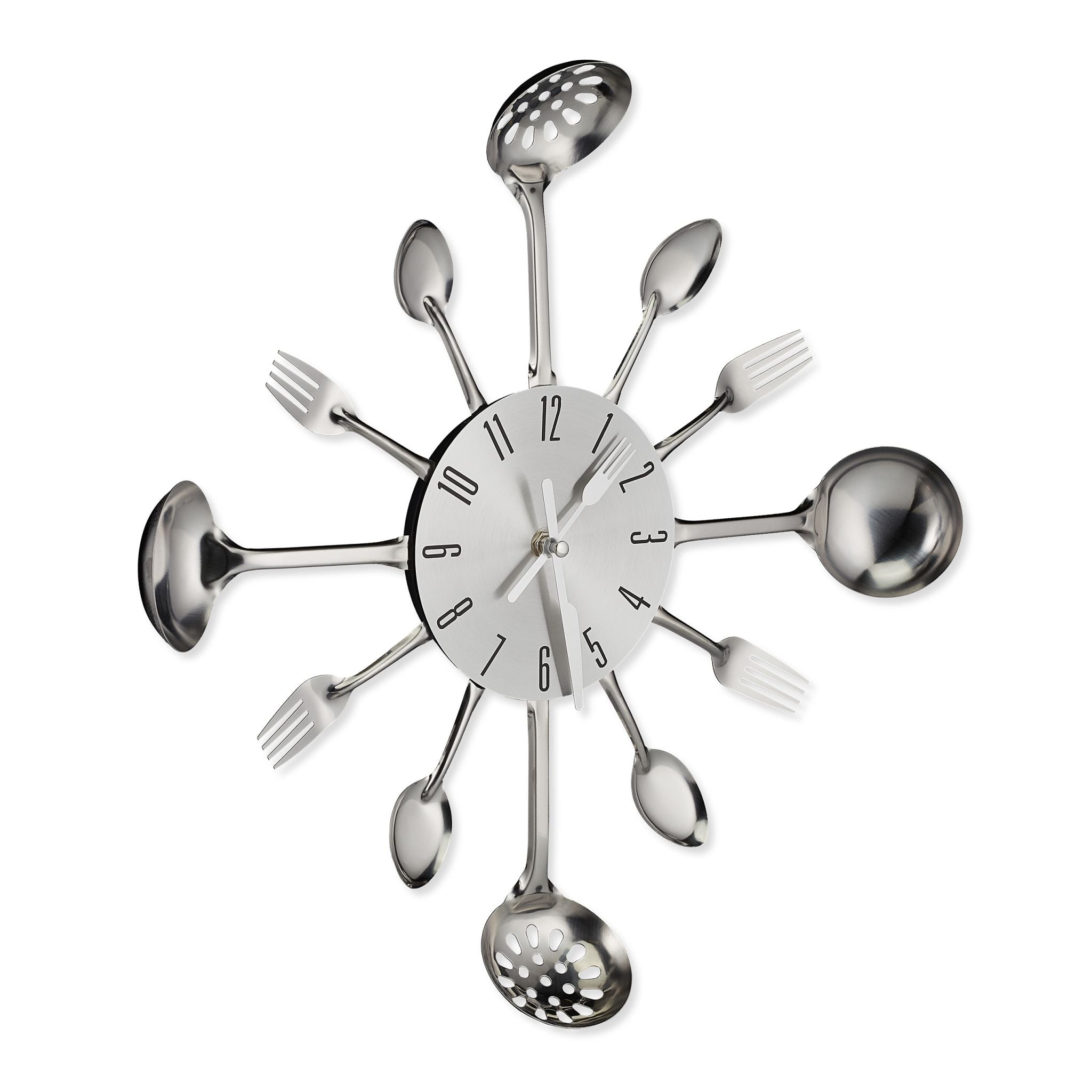 Wanduhr Besteck Silber von Relaxdays