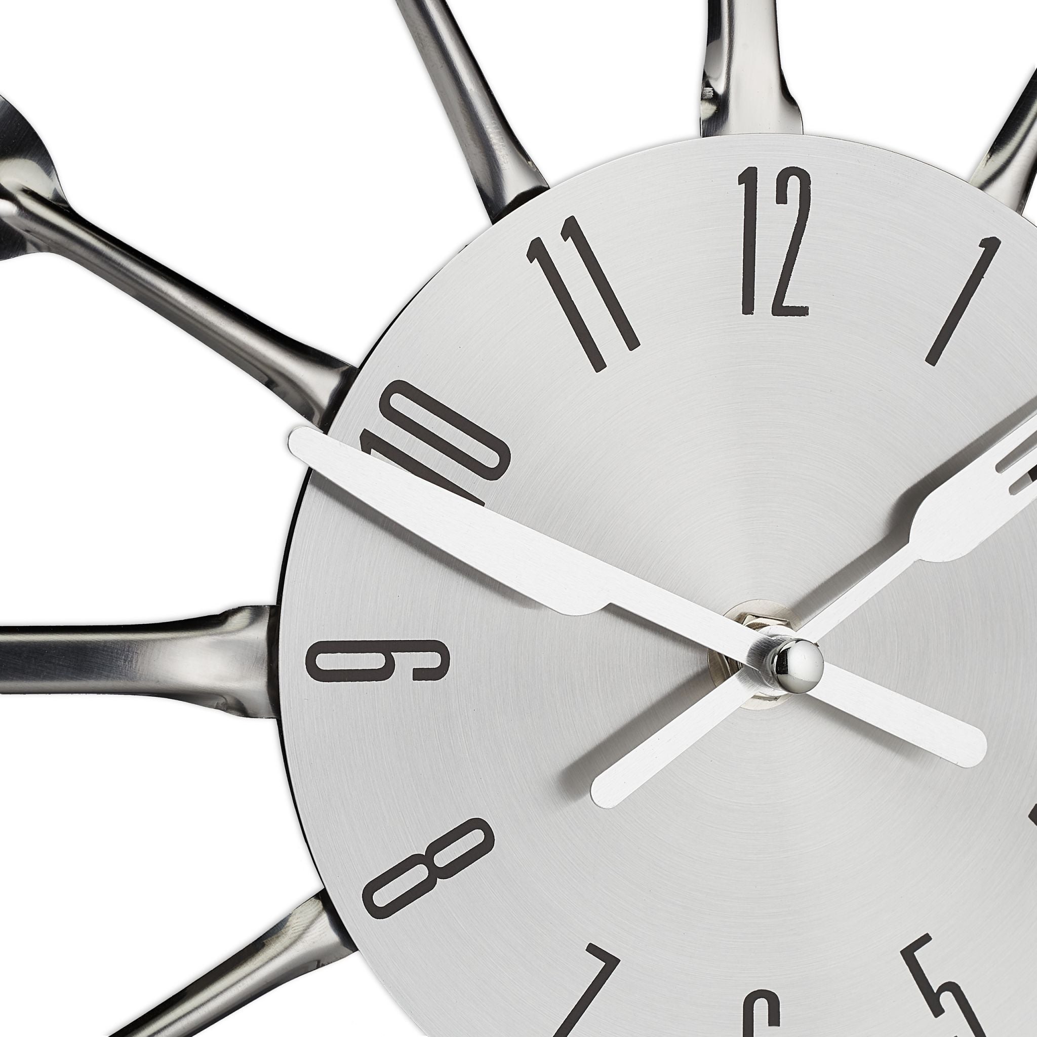 Wanduhr Besteck Silber von Relaxdays