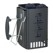 Anzündkamin für den Grill Schwarz-Silber von Relaxdays
