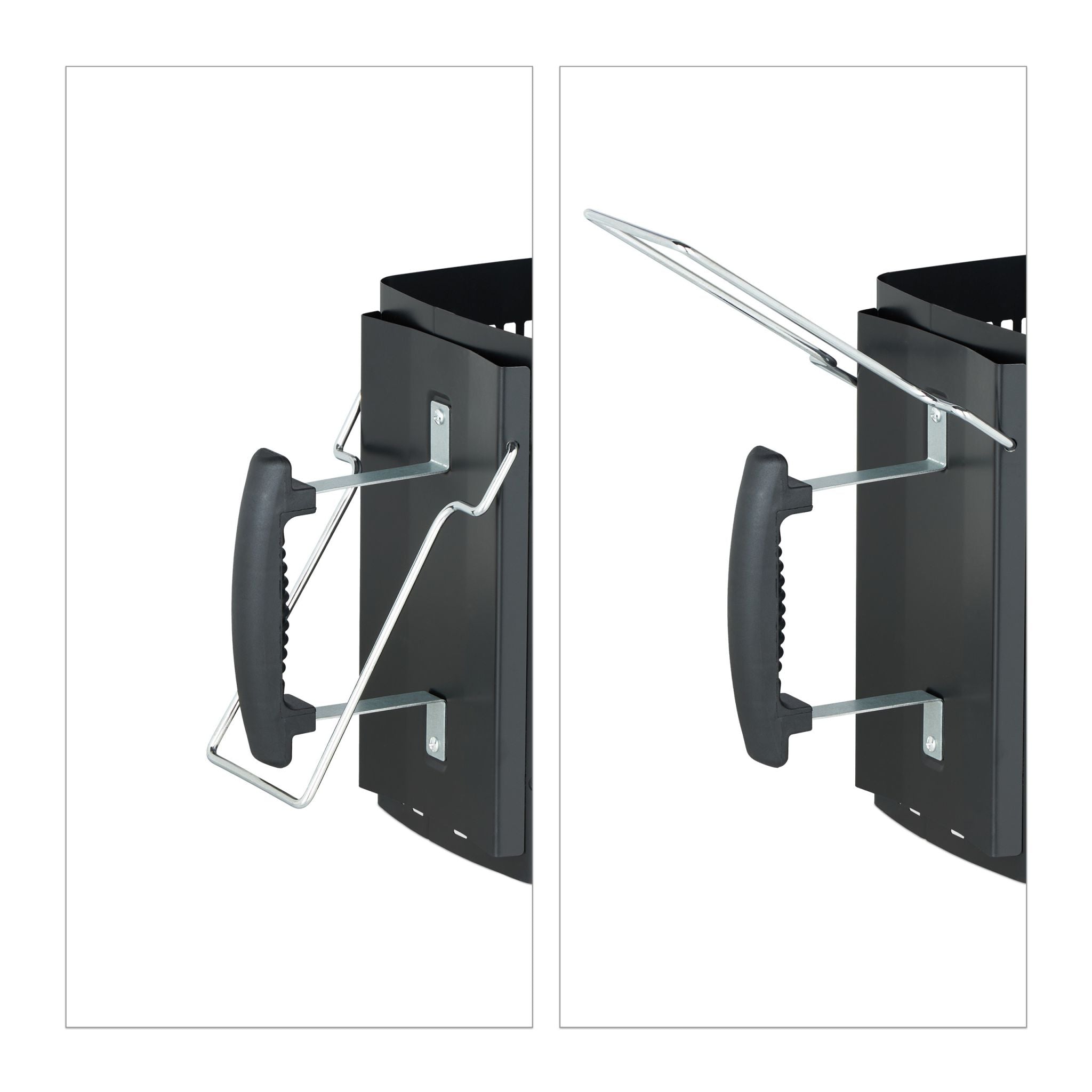 Anzündkamin für den Grill Schwarz-Silber von Relaxdays