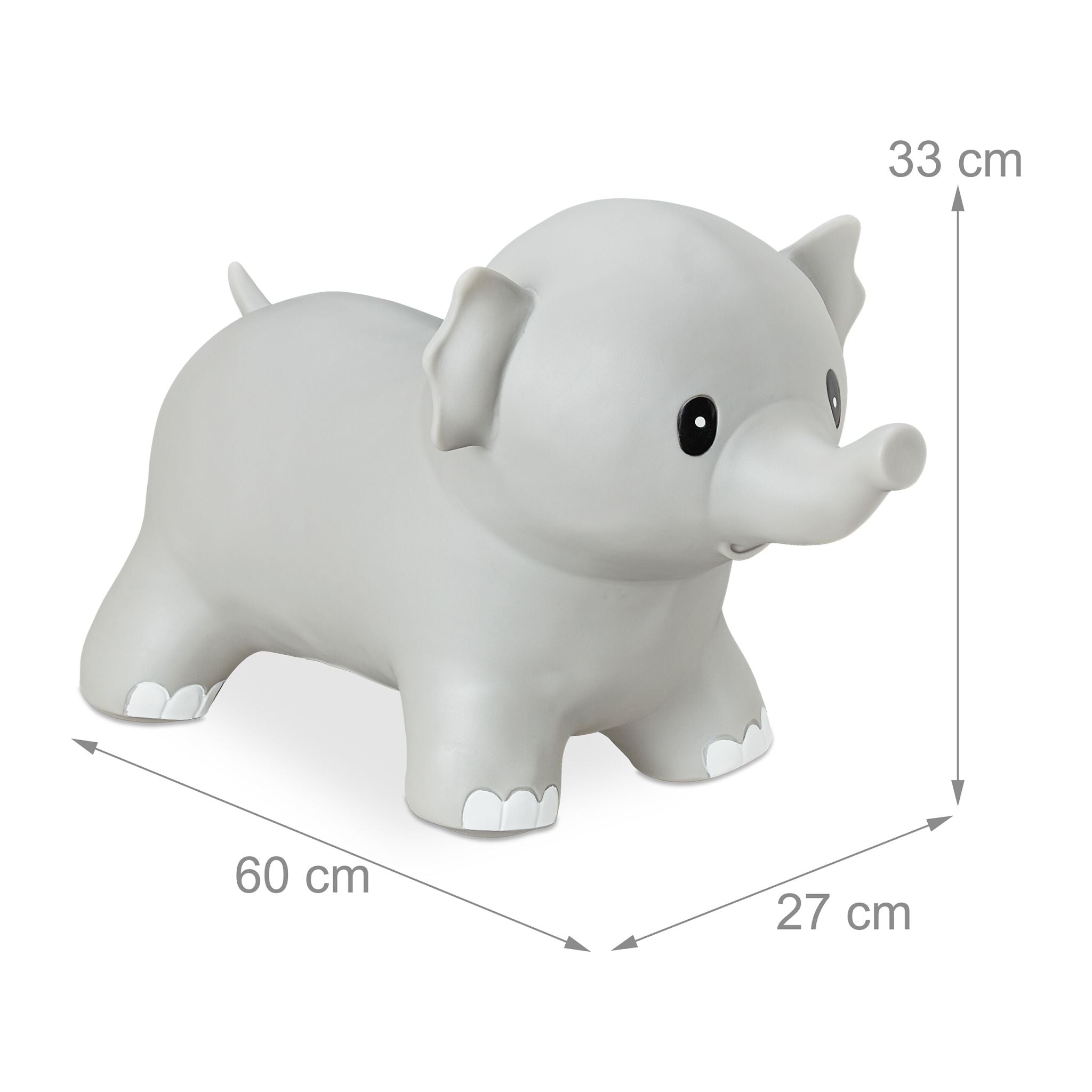 Hüpftier Elefant Weiss-Schwarz-Grau von Relaxdays