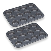 12er Muffinform 2er-Set Anthrazit von Relaxdays