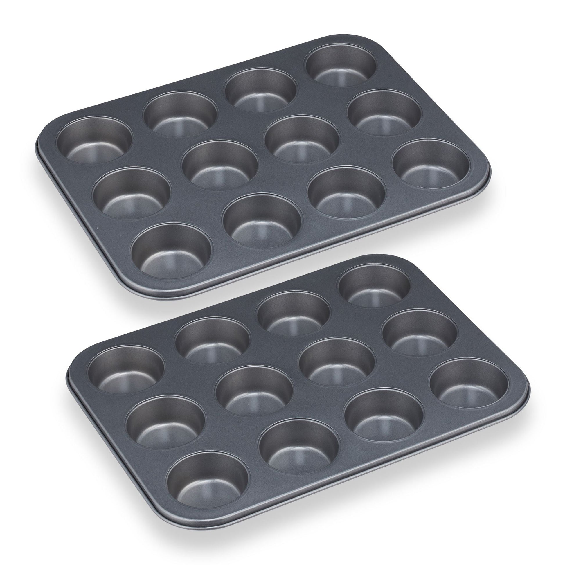 12er Muffinform 2er-Set Anthrazit von Relaxdays
