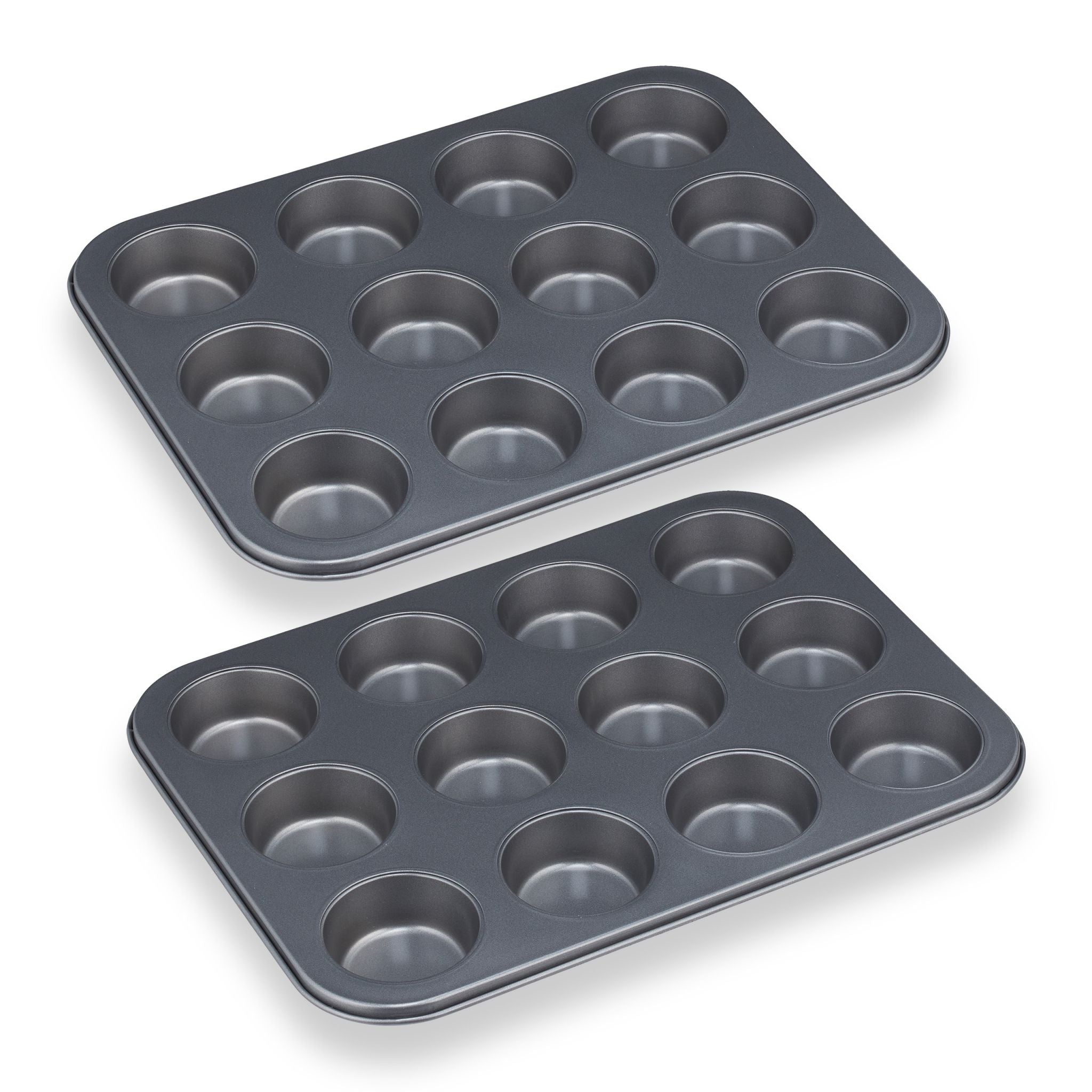 12er Muffinform 2er-Set Anthrazit von Relaxdays