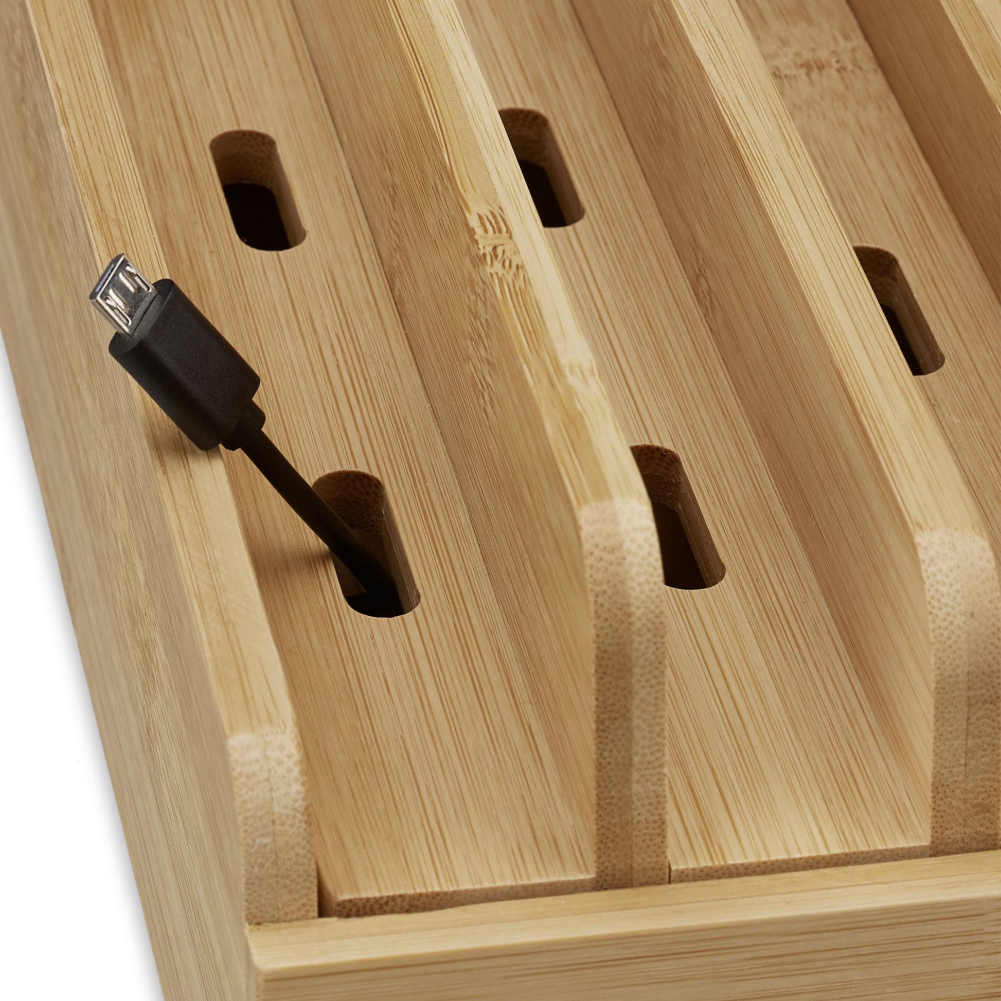 Ladestation Bambus Hellbraun von Relaxdays