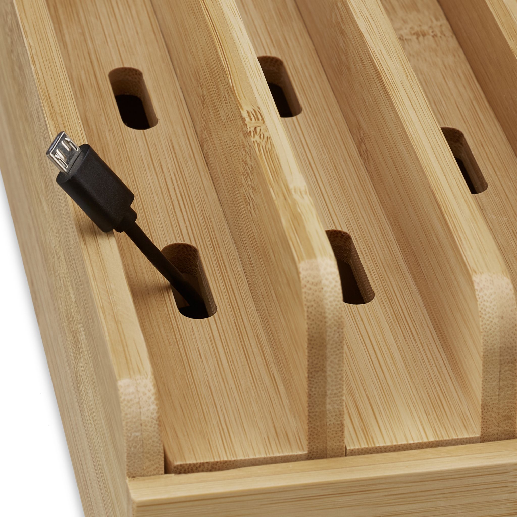 Ladestation Bambus Hellbraun von Relaxdays