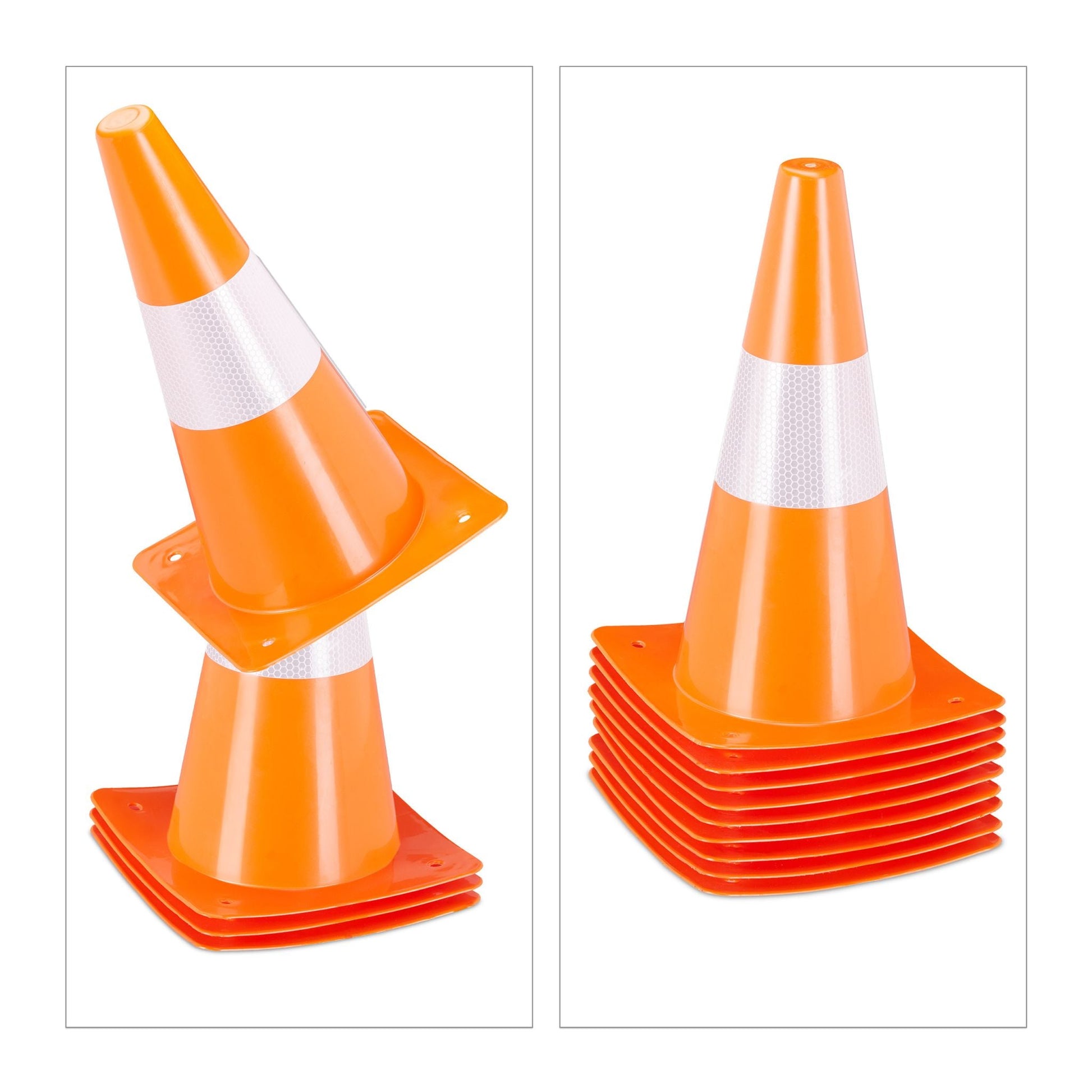 Pylonen 18er-Set Weiss-Orange von Relaxdays
