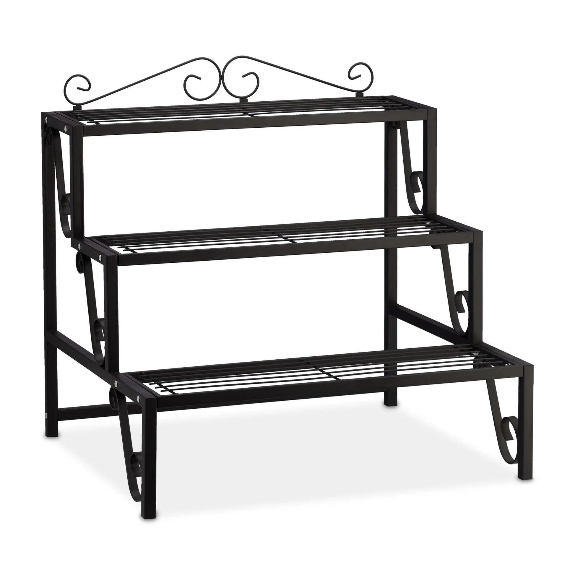 Blumentreppe Metall 3 Stufen Schwarz von Relaxdays