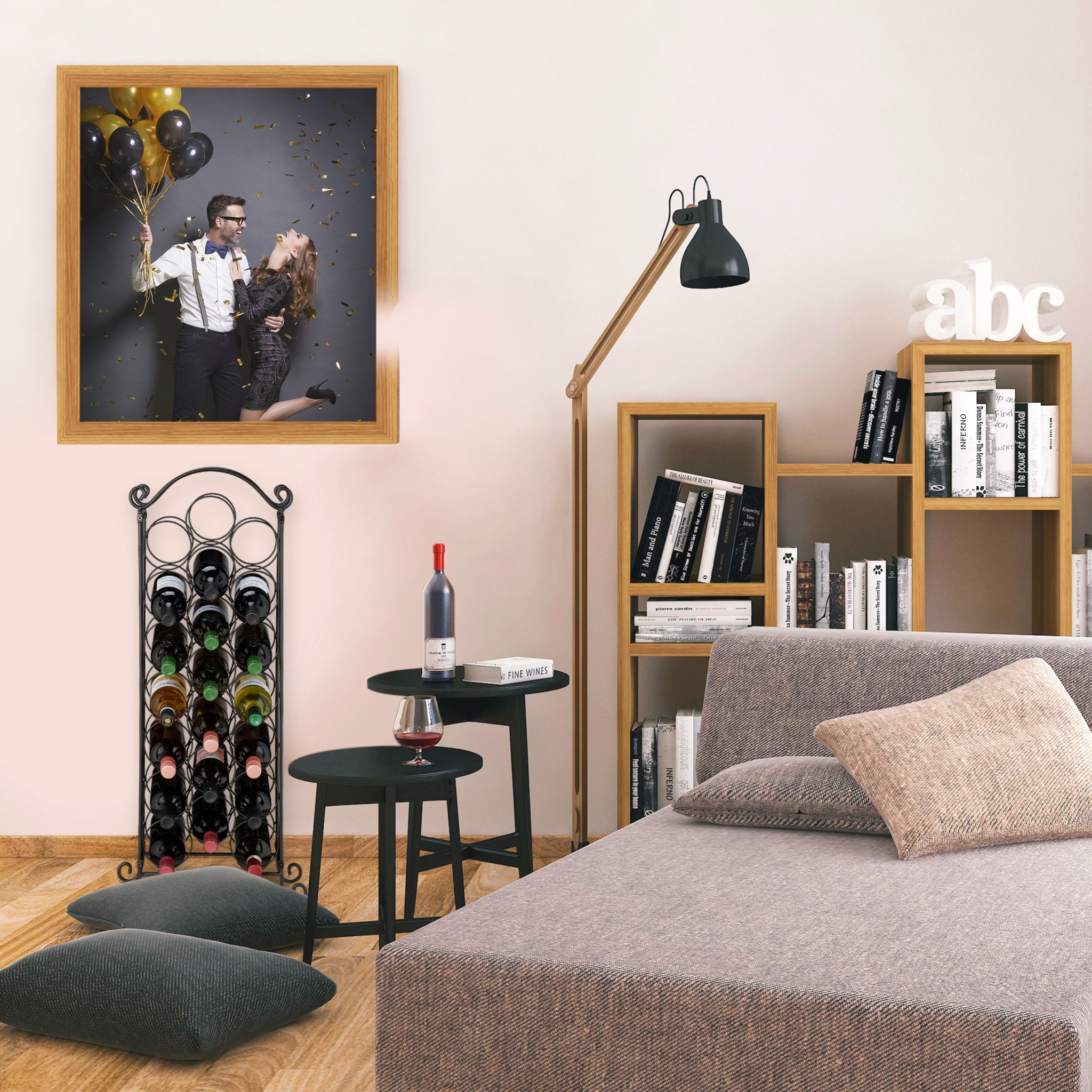 Weinregal für 21 Flaschen Schwarz von Relaxdays