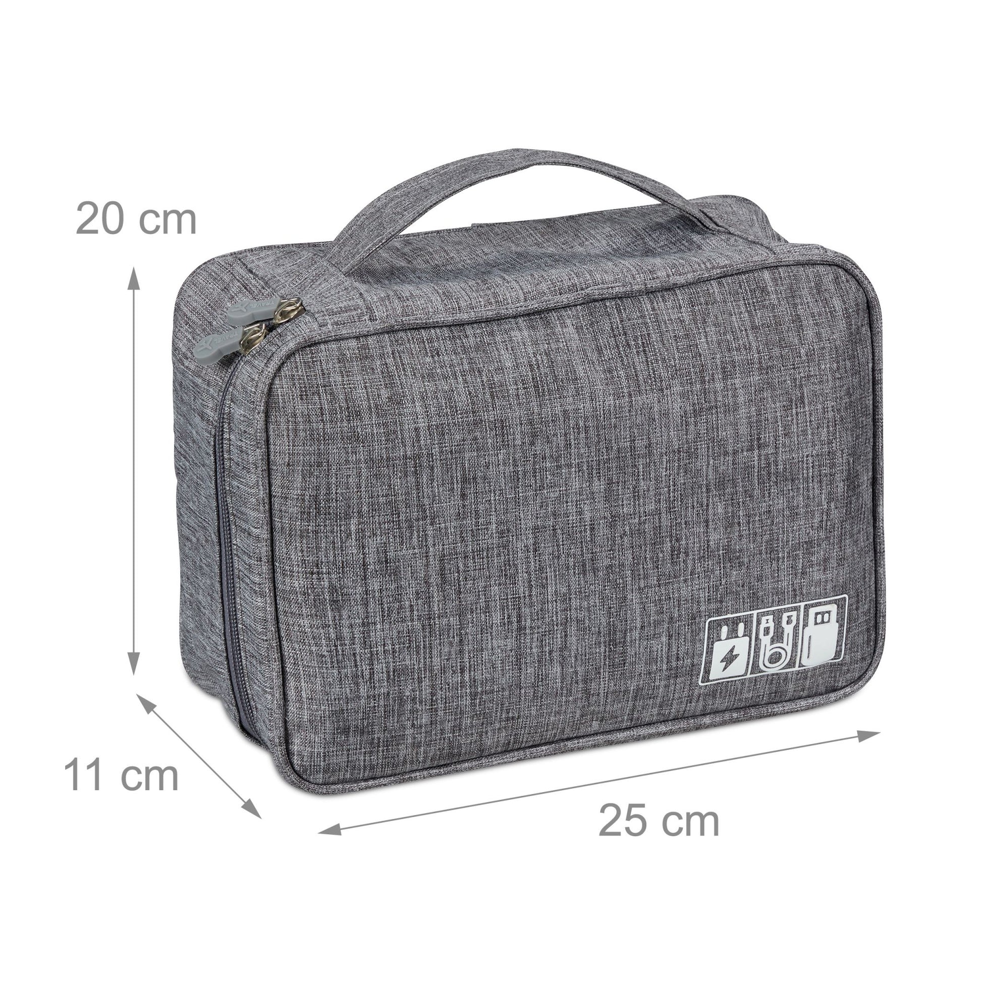 Kabeltasche Organizer Grau von Relaxdays