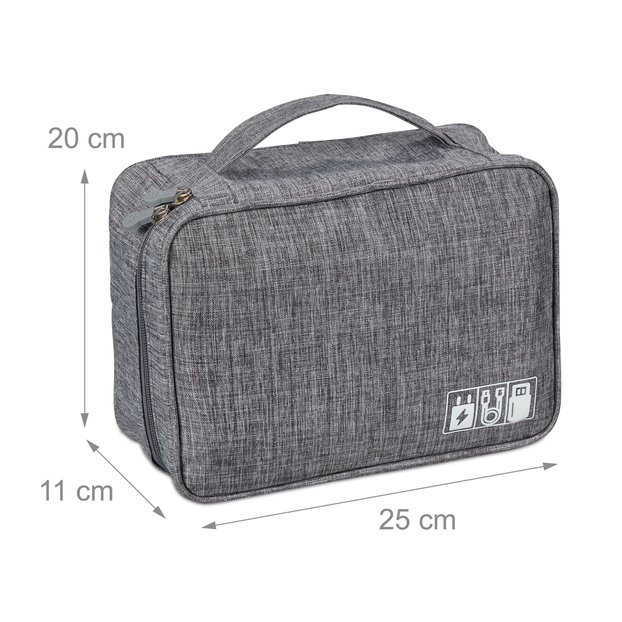 Kabeltasche Organizer Grau von Relaxdays