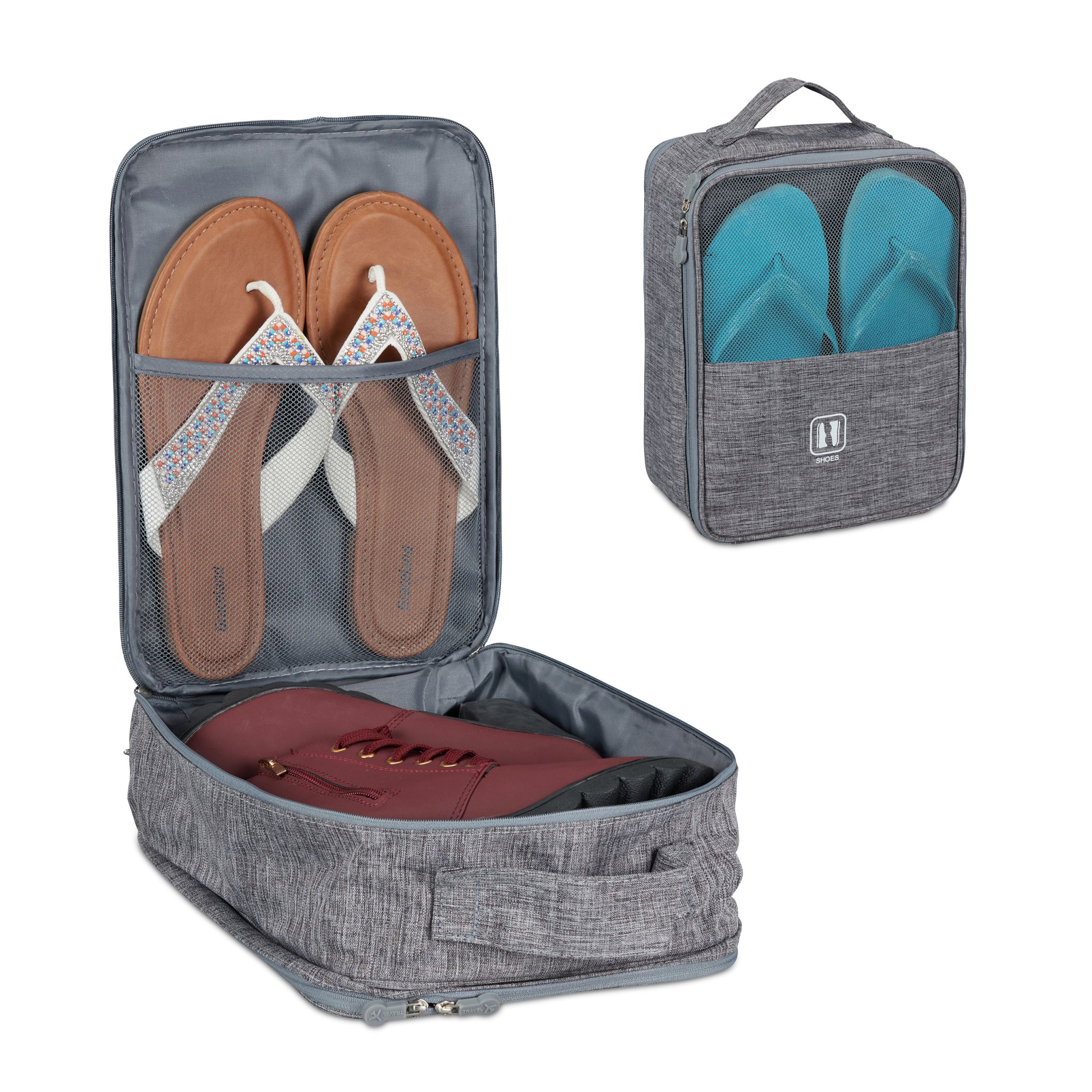 Schuhtasche Reise Grau von Relaxdays