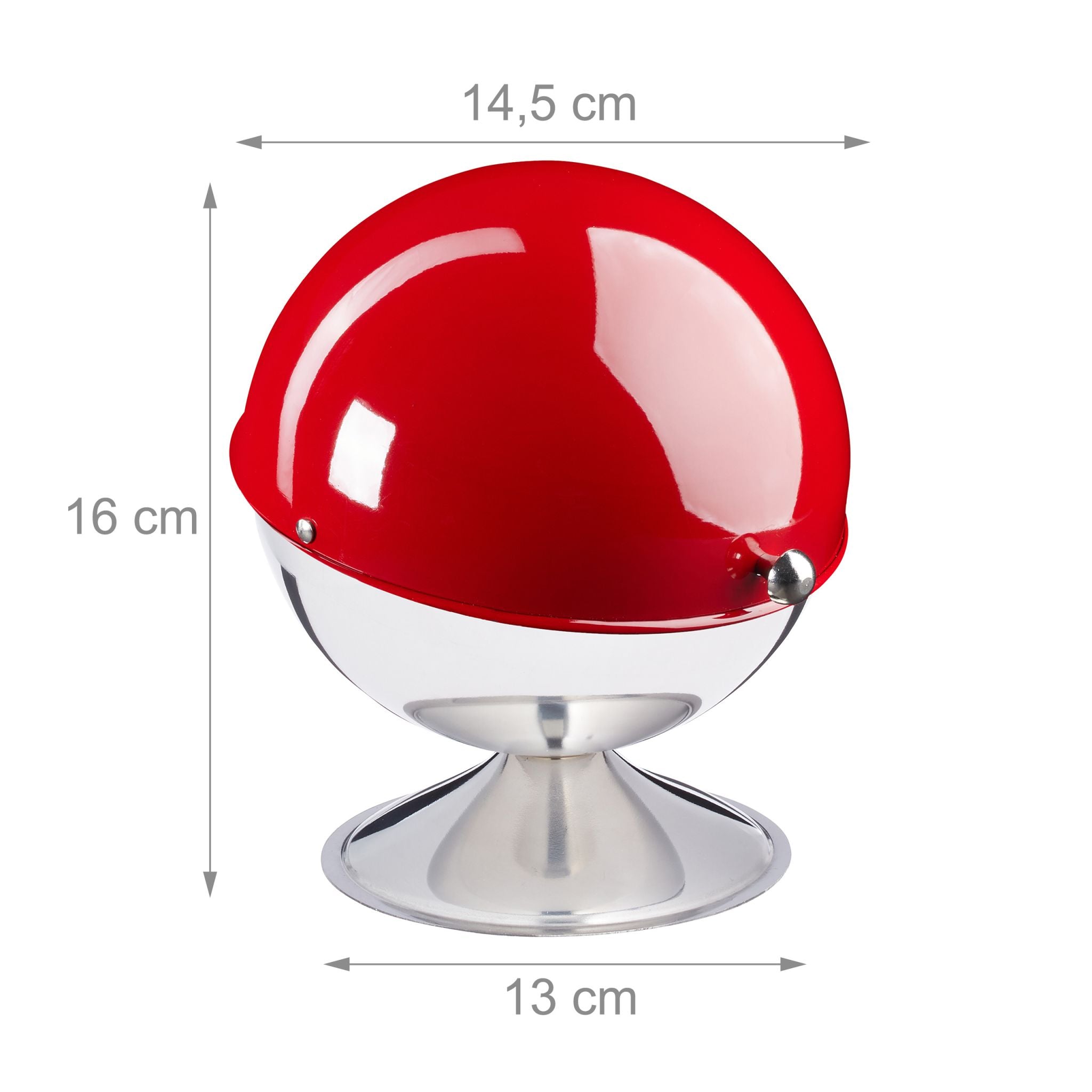 Zuckerdose Edelstahl Rot-Silber von Relaxdays