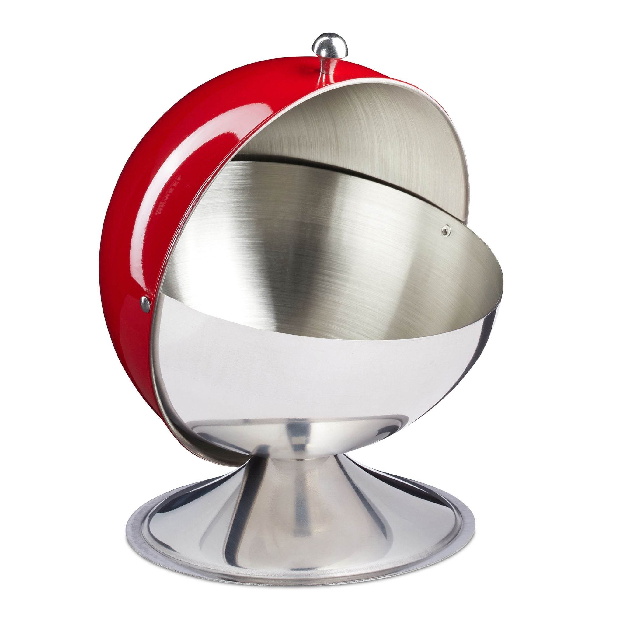 Zuckerdose Edelstahl Rot-Silber von Relaxdays