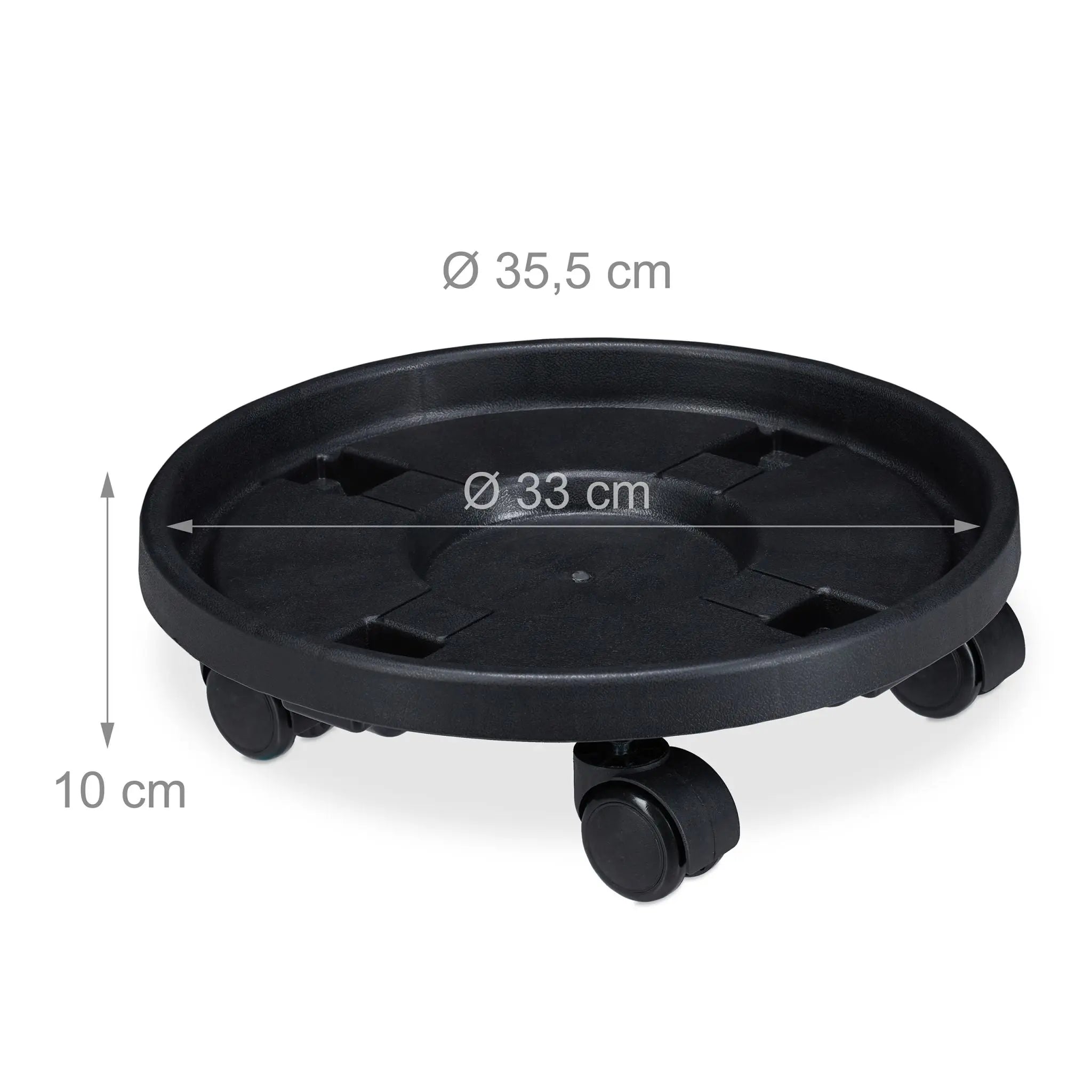 Pflanzenroller Kunststoff gross 2er-Set Schwarz von Relaxdays