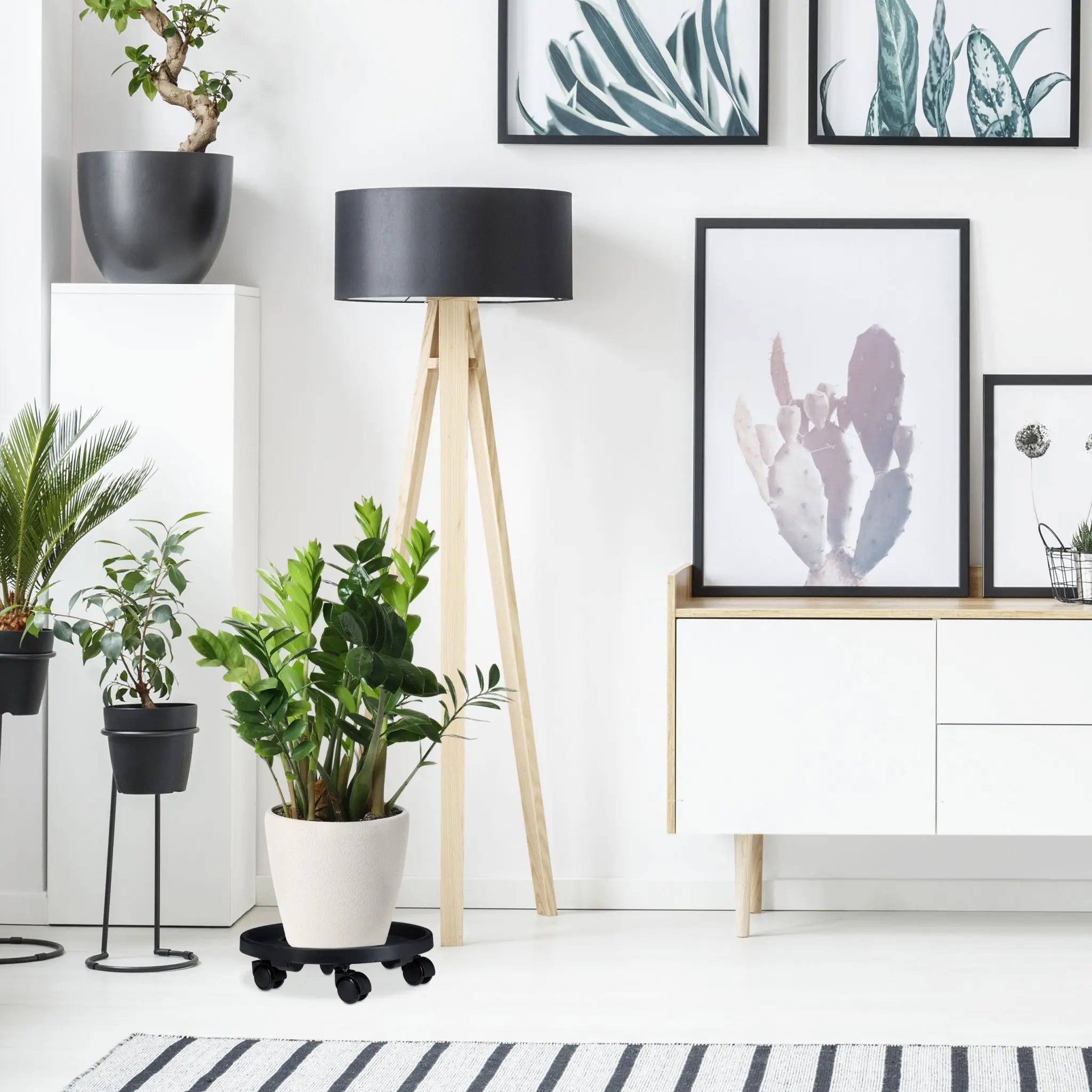 Pflanzenroller Kunststoff klein 2er-Set Schwarz von Relaxdays