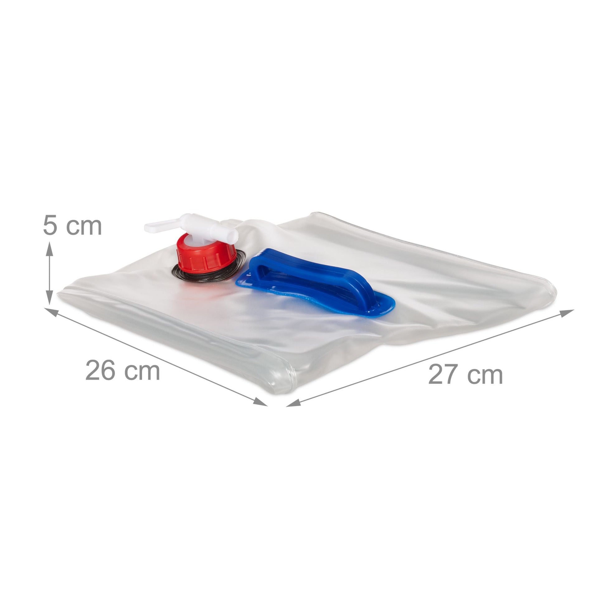 Wasserkanister faltbar 20L 4er-Set Blau-Rot-Transparent von Relaxdays