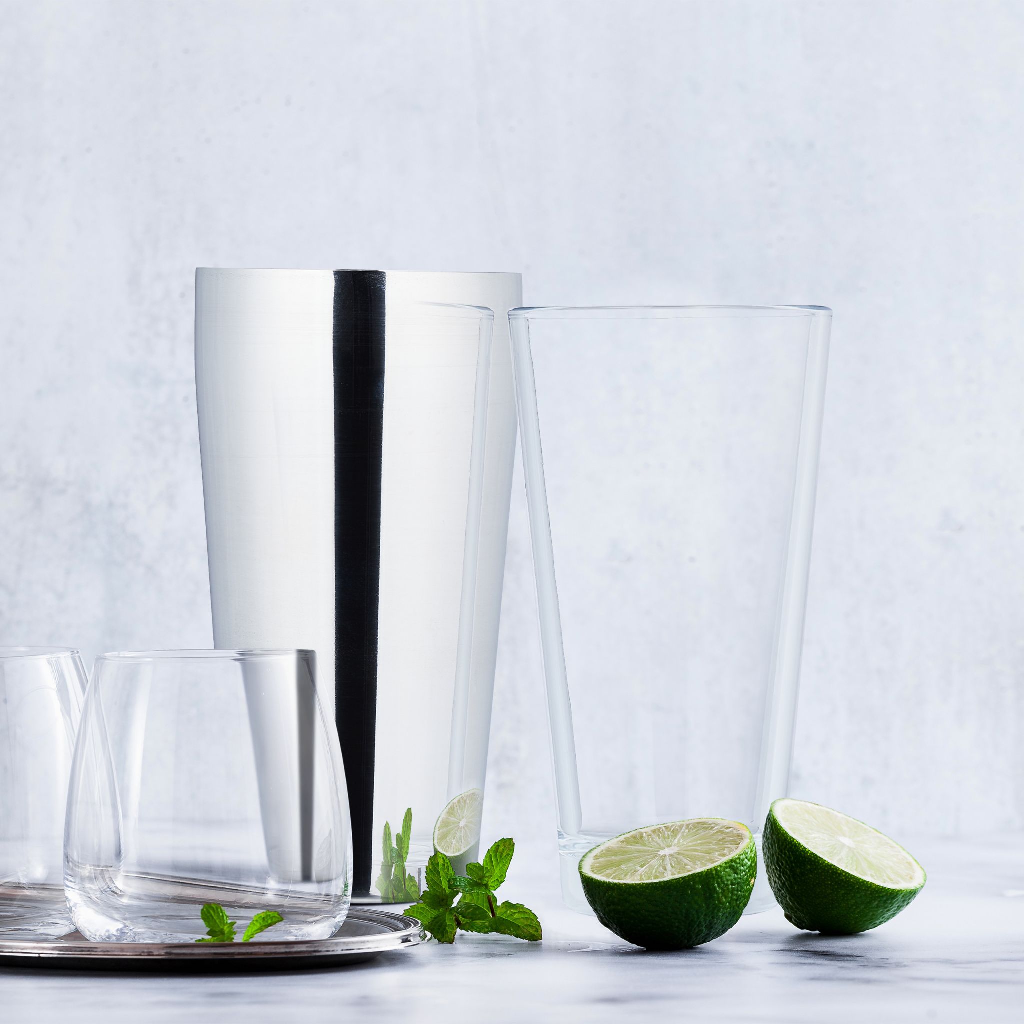 Boston Cocktail Shaker Silber-Transparent von Relaxdays