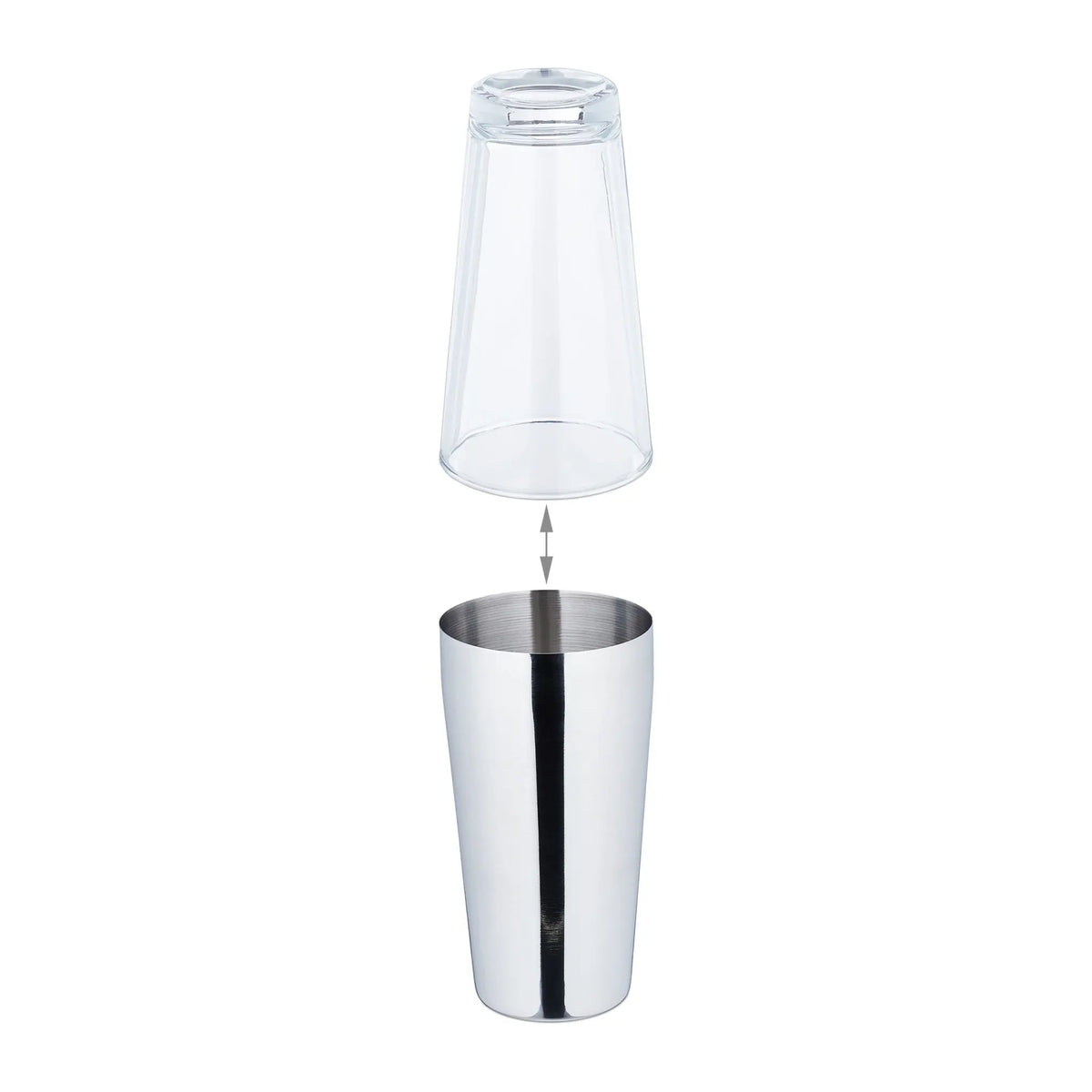 Boston Cocktail Shaker Silber-Transparent von Relaxdays