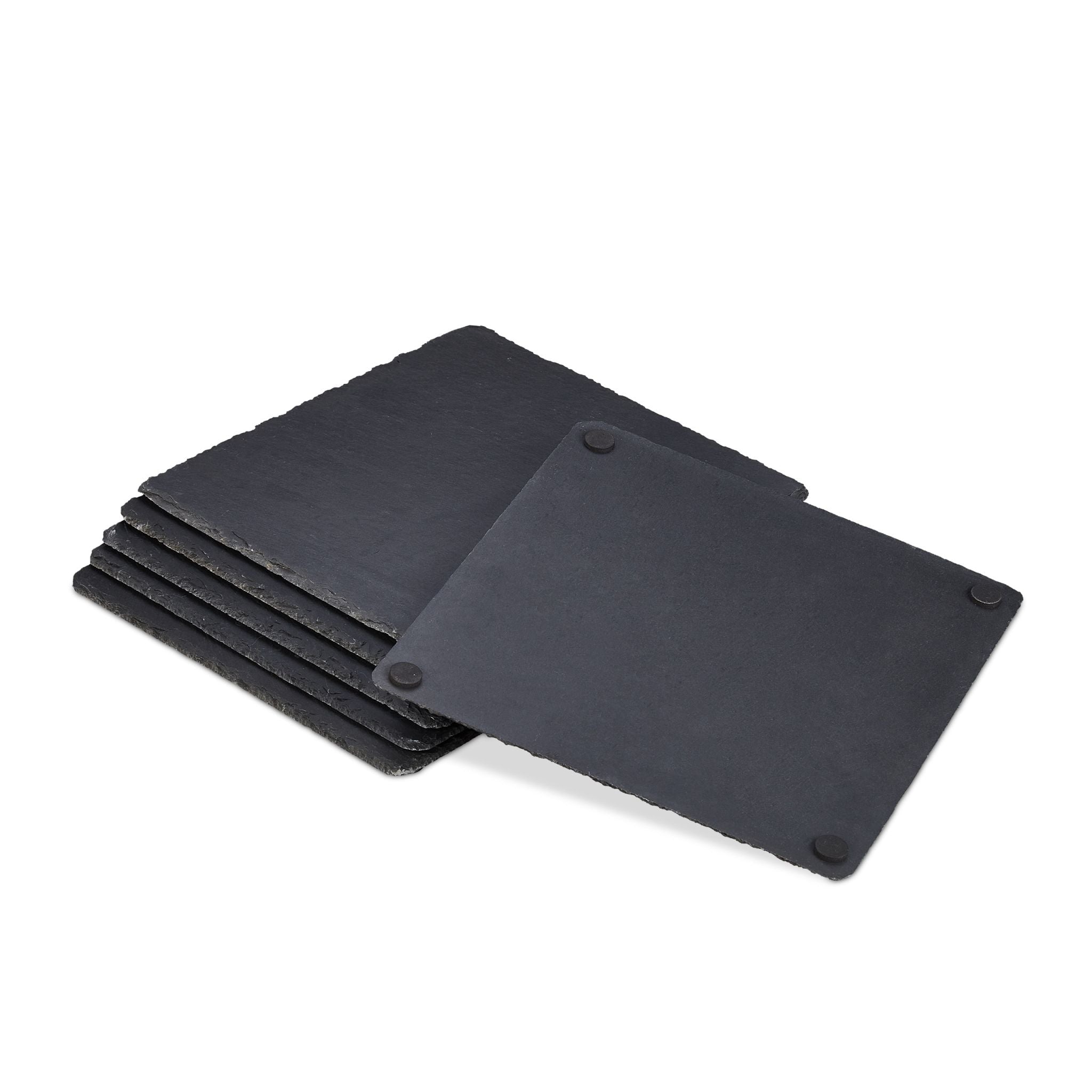 Schieferplatte quadratisch 6er-Set Anthrazit von Relaxdays
