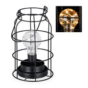 Tischlampe LED industrial Schwarz-Transparent von Relaxdays