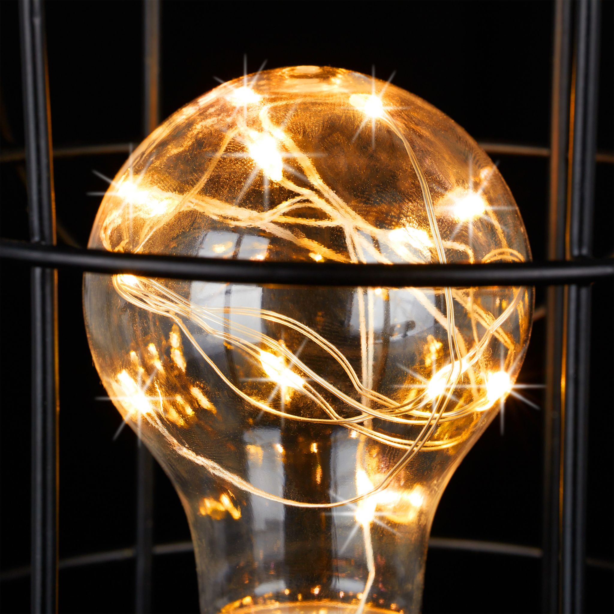Tischlampe LED industrial Schwarz-Transparent von Relaxdays