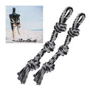 Hundespielzeug Seil 2er-Set Schwarz-Grau von Relaxdays
