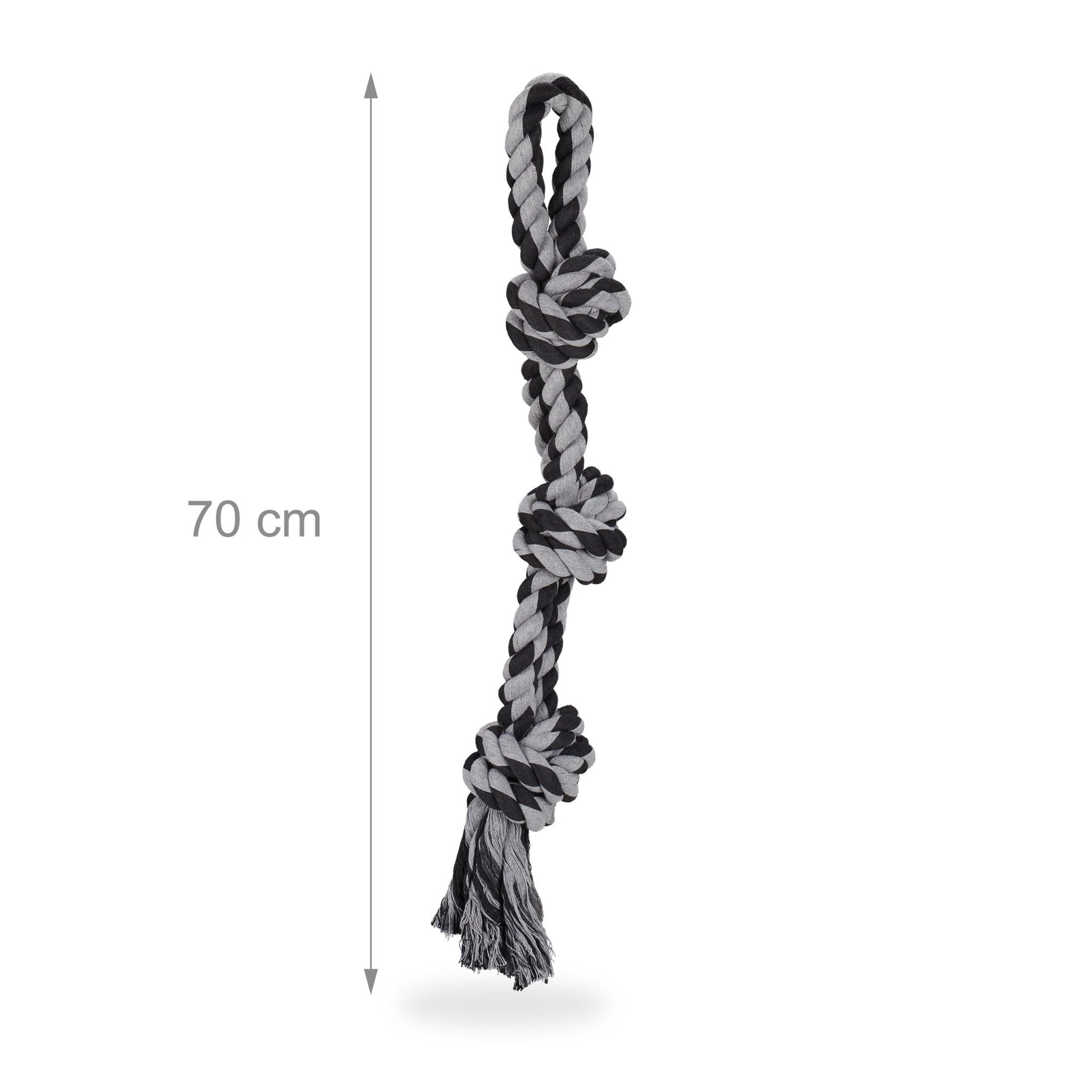 Hundespielzeug Seil 2er-Set Schwarz-Grau von Relaxdays