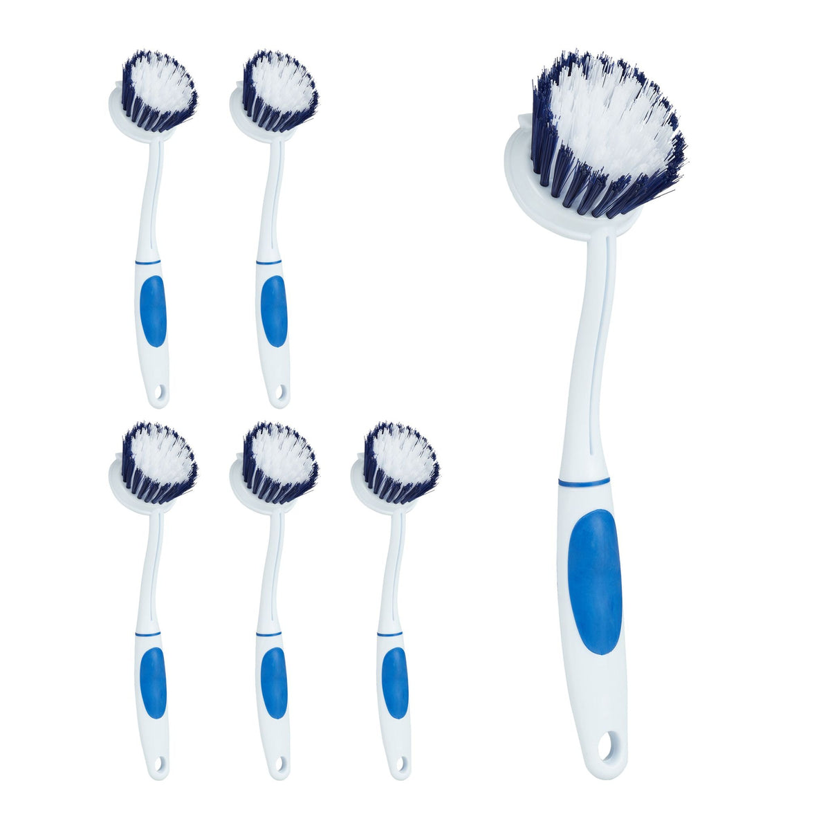 Spülbürste 6er-Set Weiss-Blau-Dunkelblau von Relaxdays