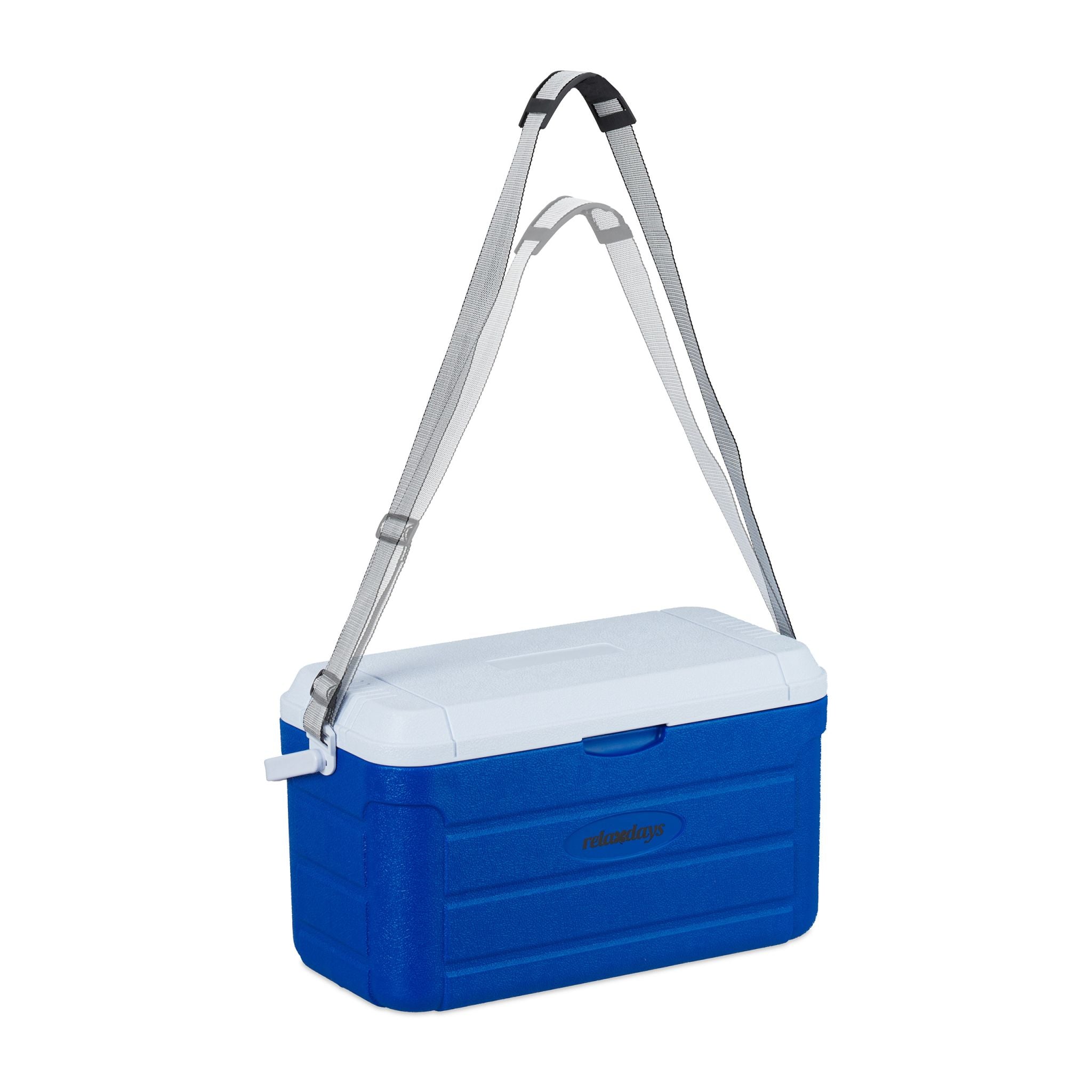 Kühlbox 20L mit Tragegurt Weiss-Blau von Relaxdays