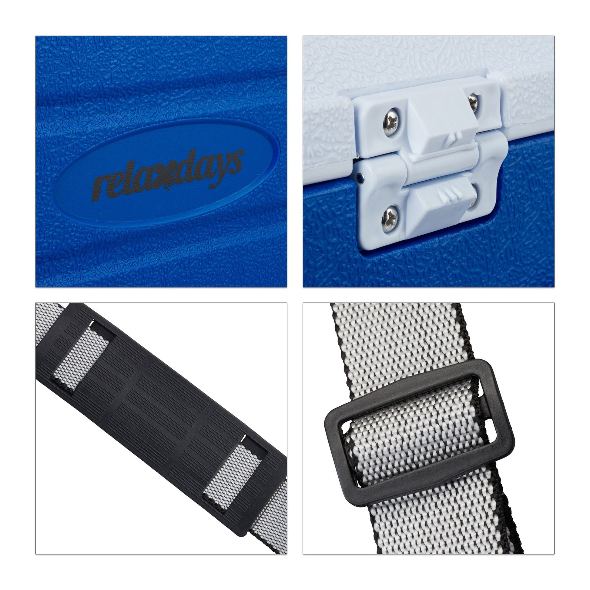 Kühlbox 20L mit Tragegurt Weiss-Blau von Relaxdays