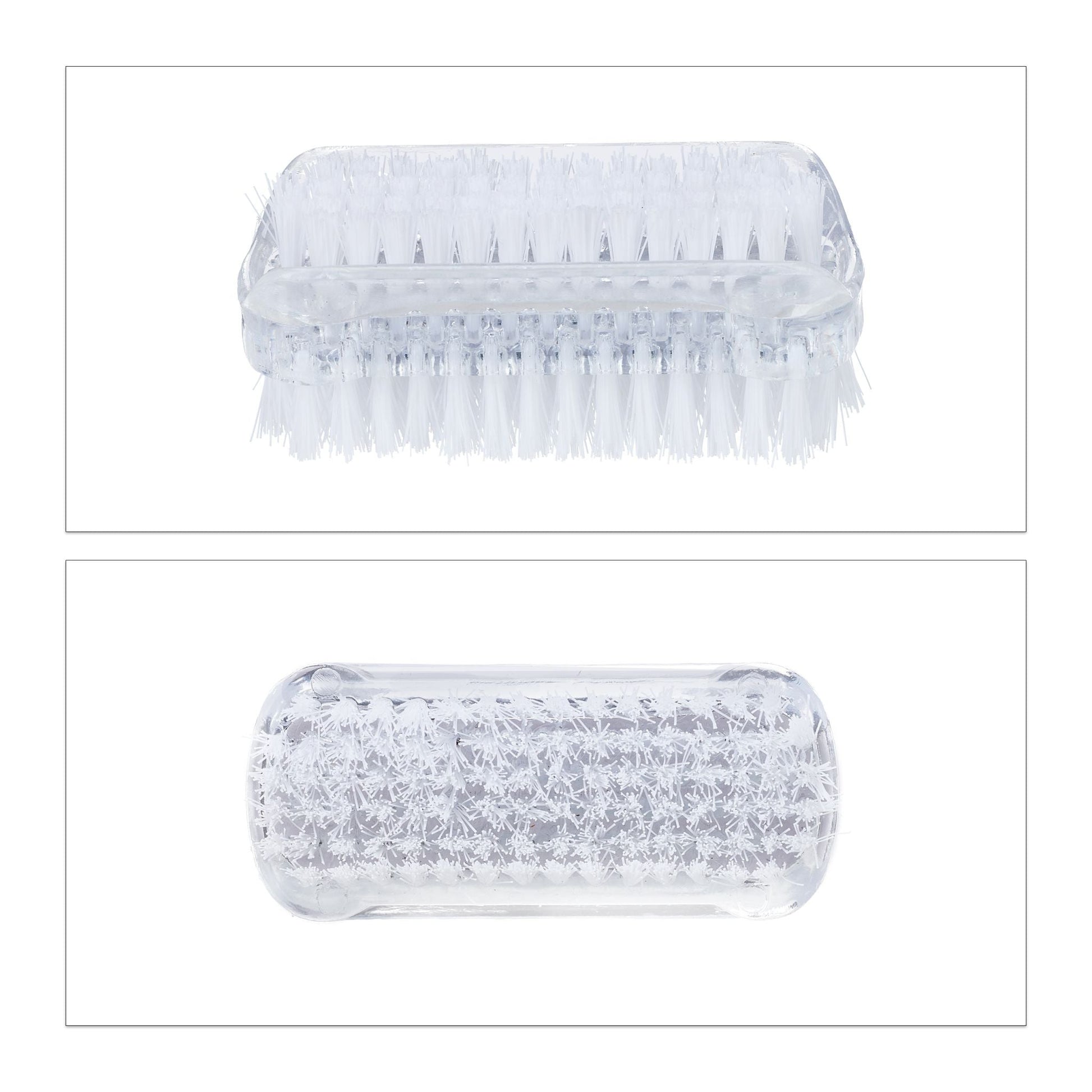 Nagelbürste 8 Stück Weiss-Transparent von Relaxdays