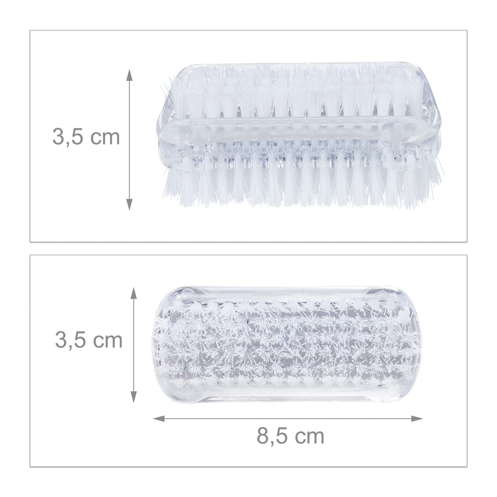 Nagelbürste 8 Stück Weiss-Transparent von Relaxdays