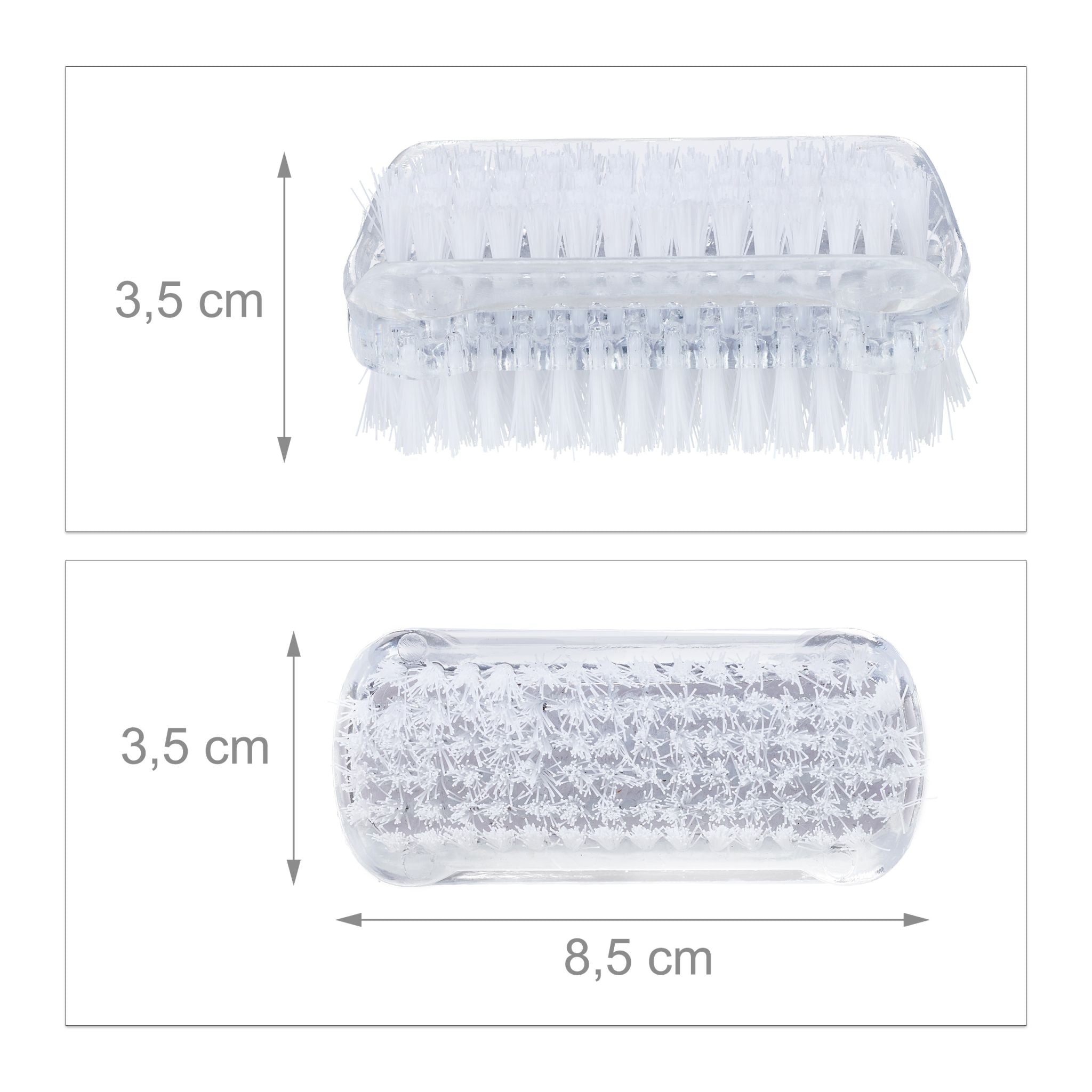 Nagelbürste 8 Stück Weiss-Transparent von Relaxdays