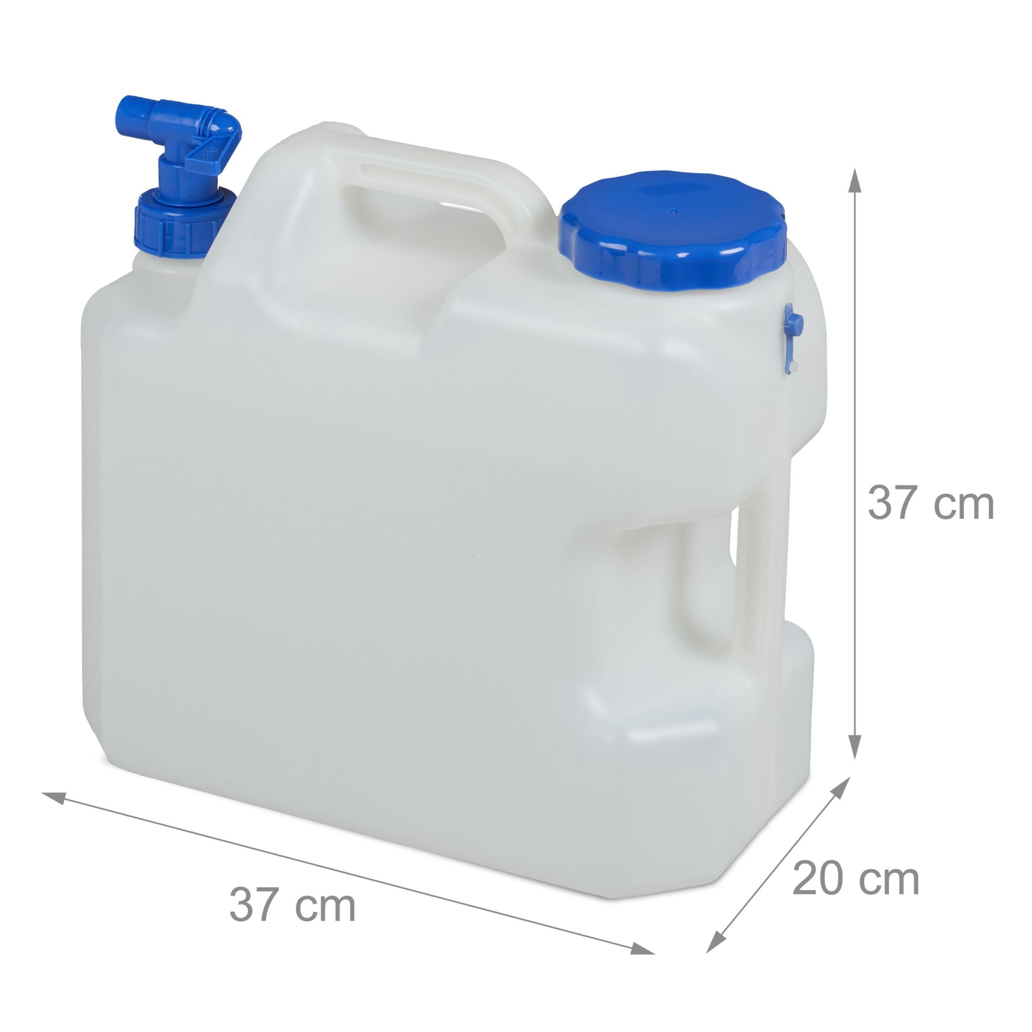 Wasserkanister mit Hahn Weiss-Blau