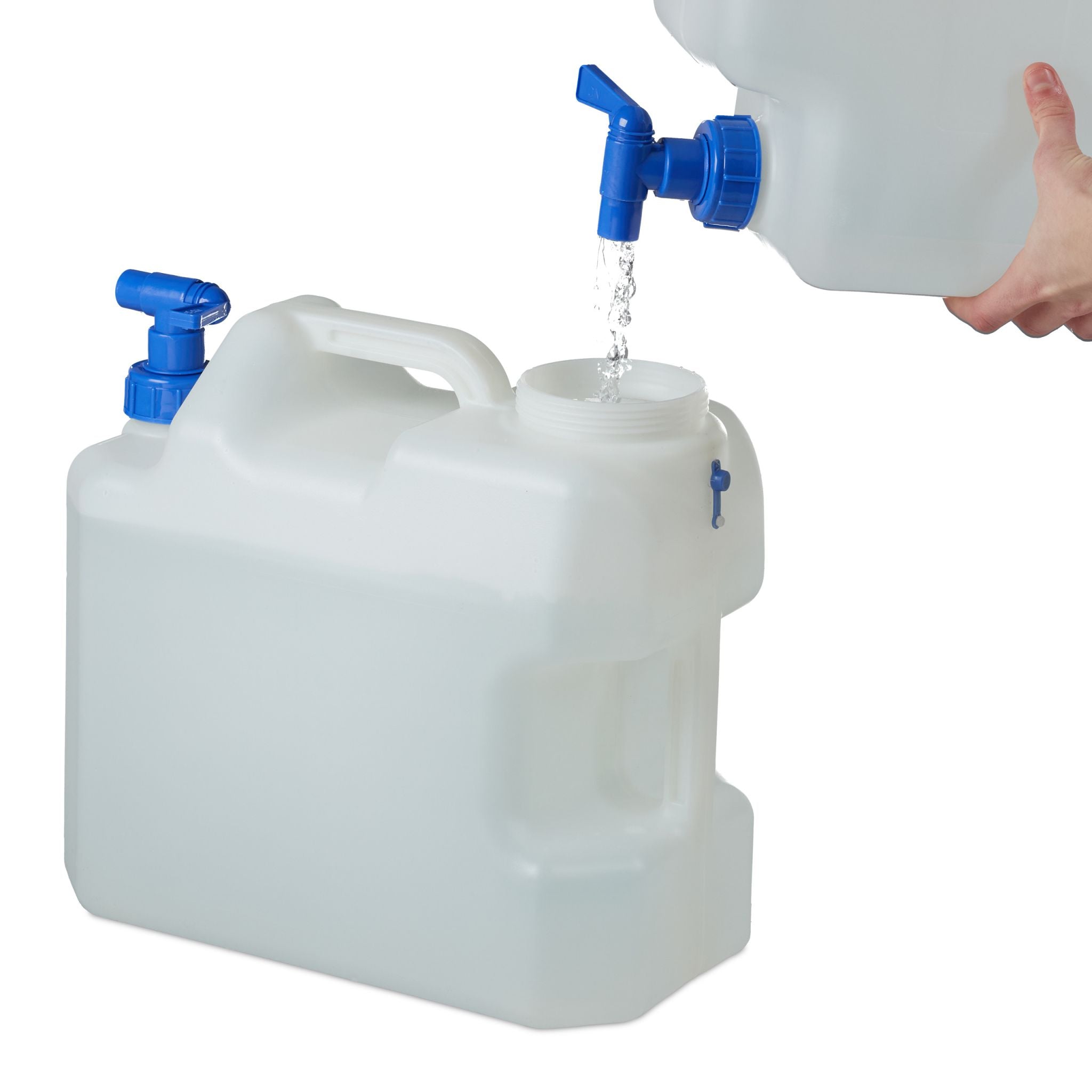 Wasserkanister mit Hahn Weiss-Blau