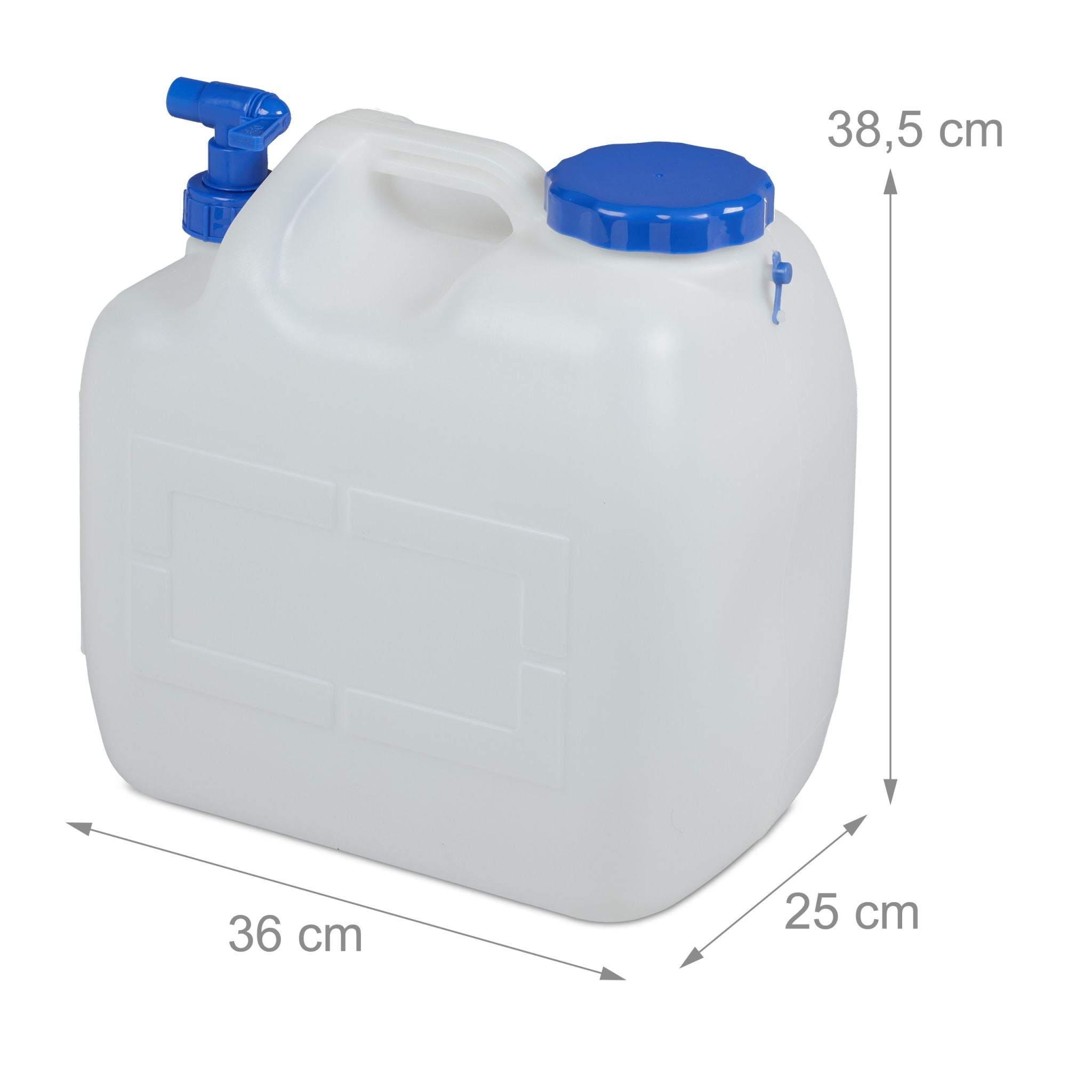 Wasserkanister mit Hahn Weiss-Blau