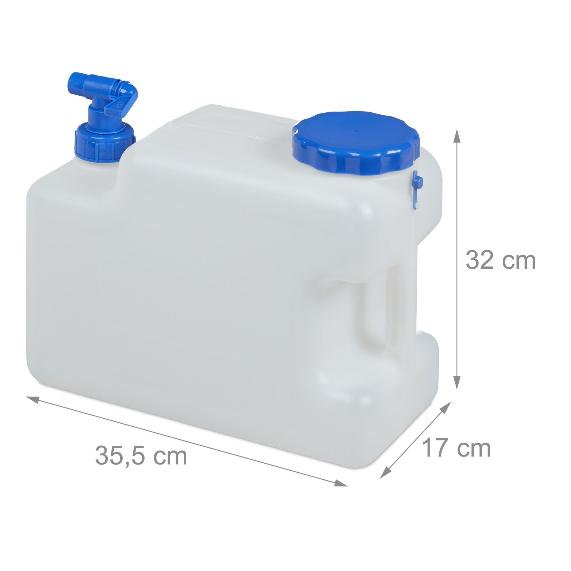 Wasserkanister mit Hahn Weiss-Blau von Relaxdays