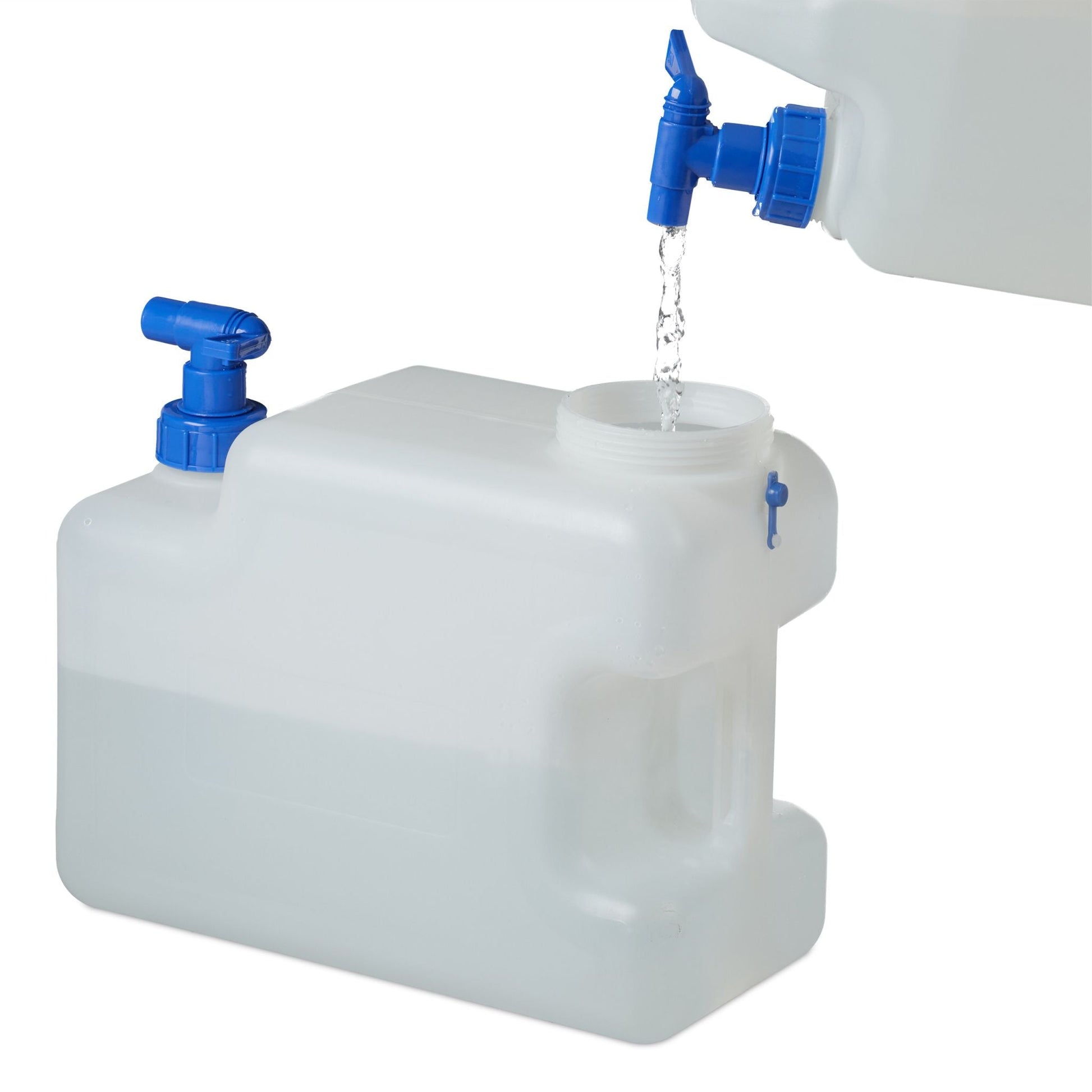 Wasserkanister mit Hahn Weiss-Blau von Relaxdays