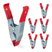 Klemmzwingen Metall 6er-Set Rot-Silber von Relaxdays