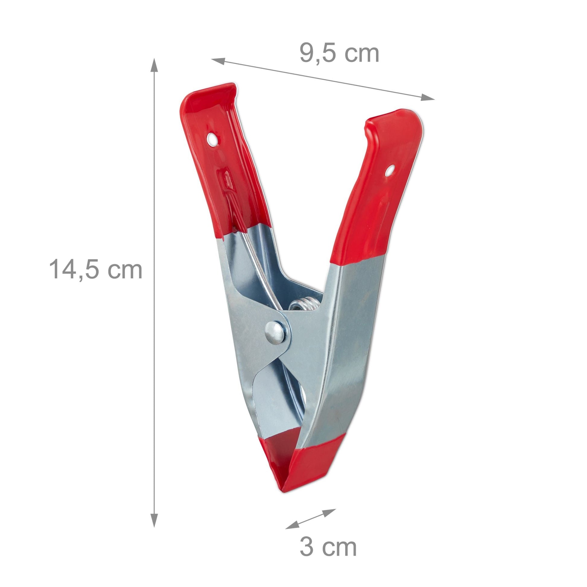 Klemmzwingen Metall 6er-Set Rot-Silber von Relaxdays