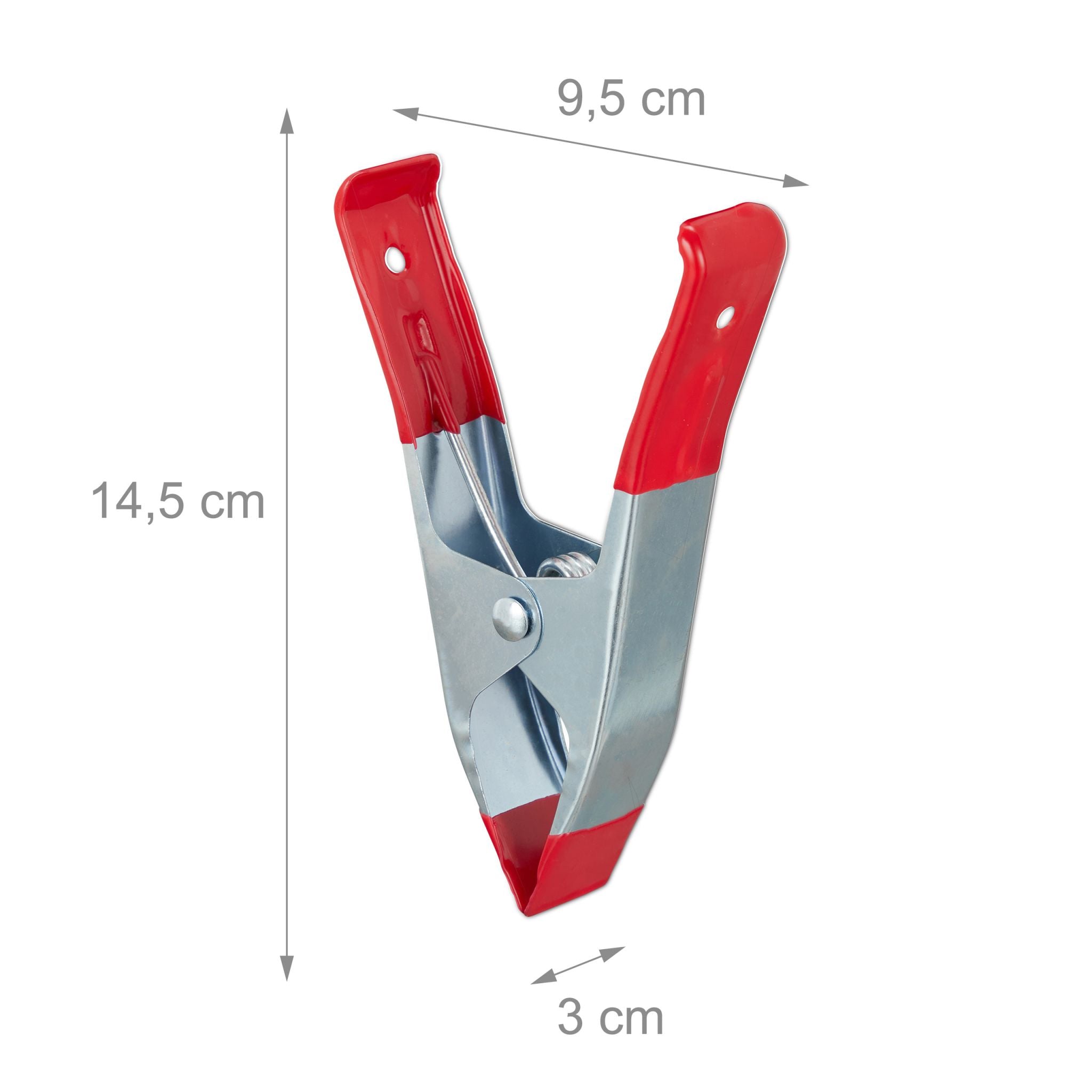 Klemmzwingen Metall 6er-Set Rot-Silber von Relaxdays