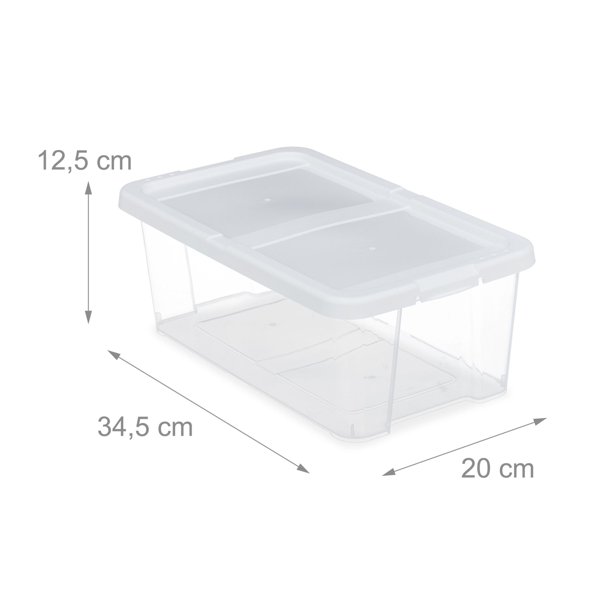 Schuhboxen Kunststoff 12er-Set Weiss-Transparent von Relaxdays