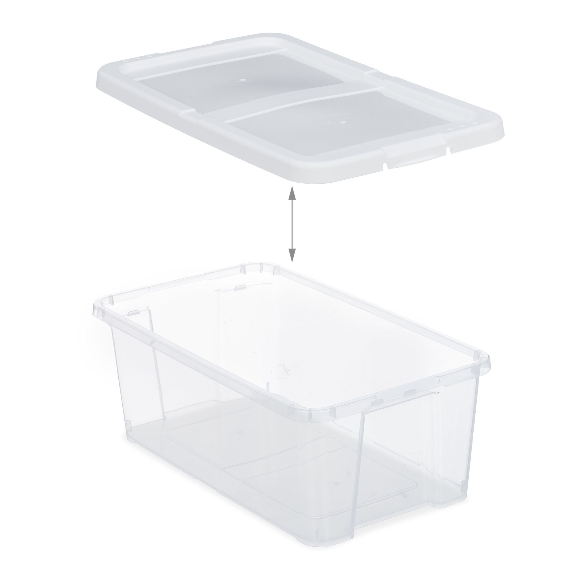 Schuhboxen Kunststoff 12er-Set Weiss-Transparent von Relaxdays