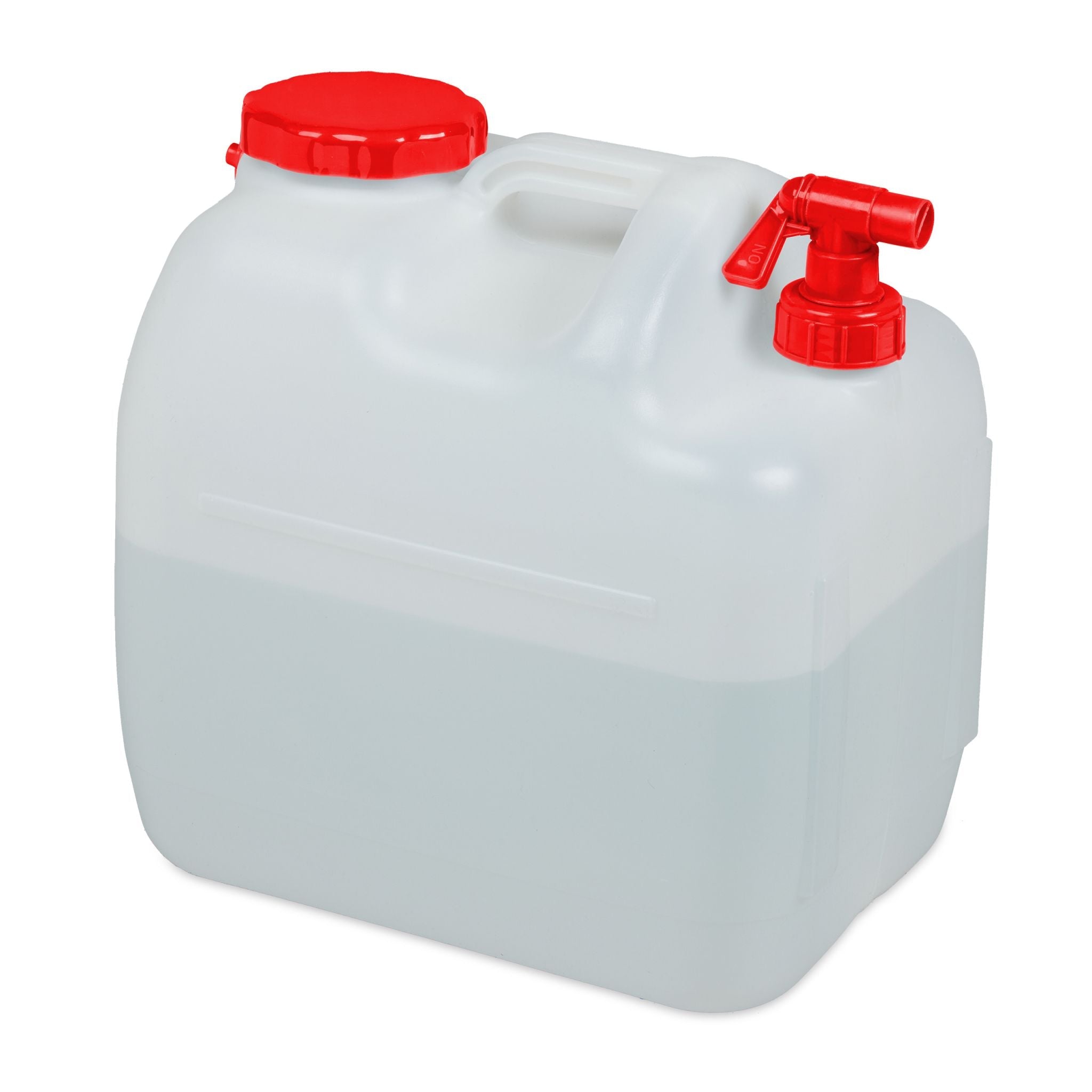 Wasserkanister mit Hahn Weiss-Rot von Relaxdays