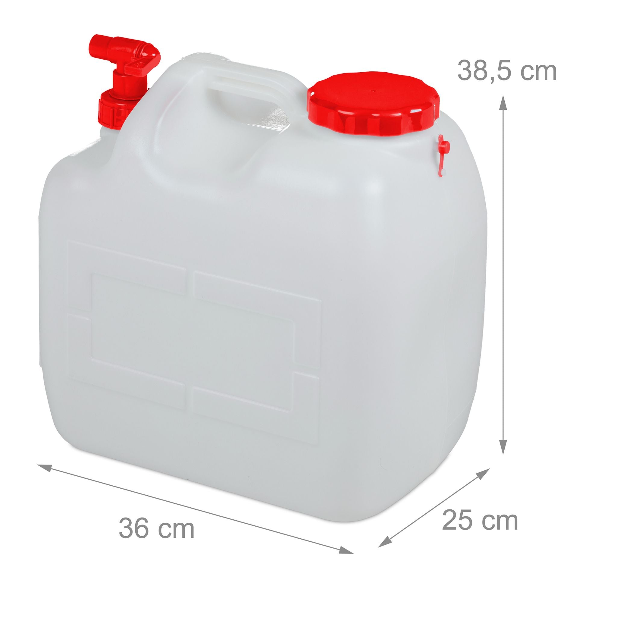 Wasserkanister mit Hahn Weiss-Rot von Relaxdays