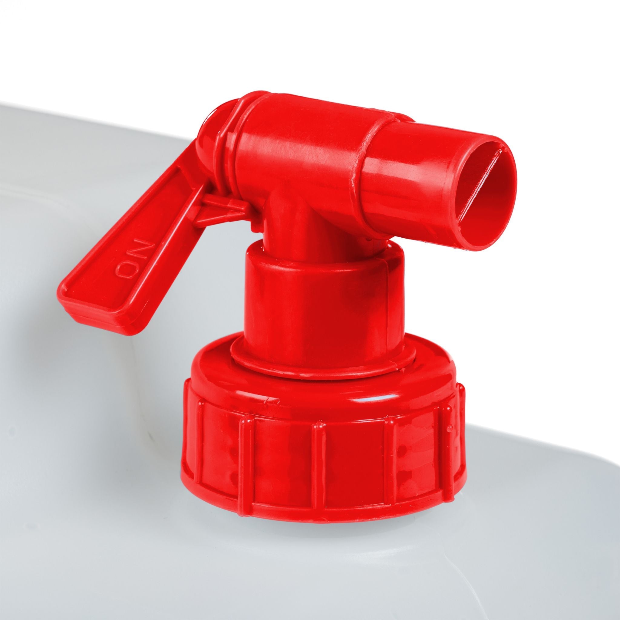 Wasserkanister mit Hahn Weiss-Rot