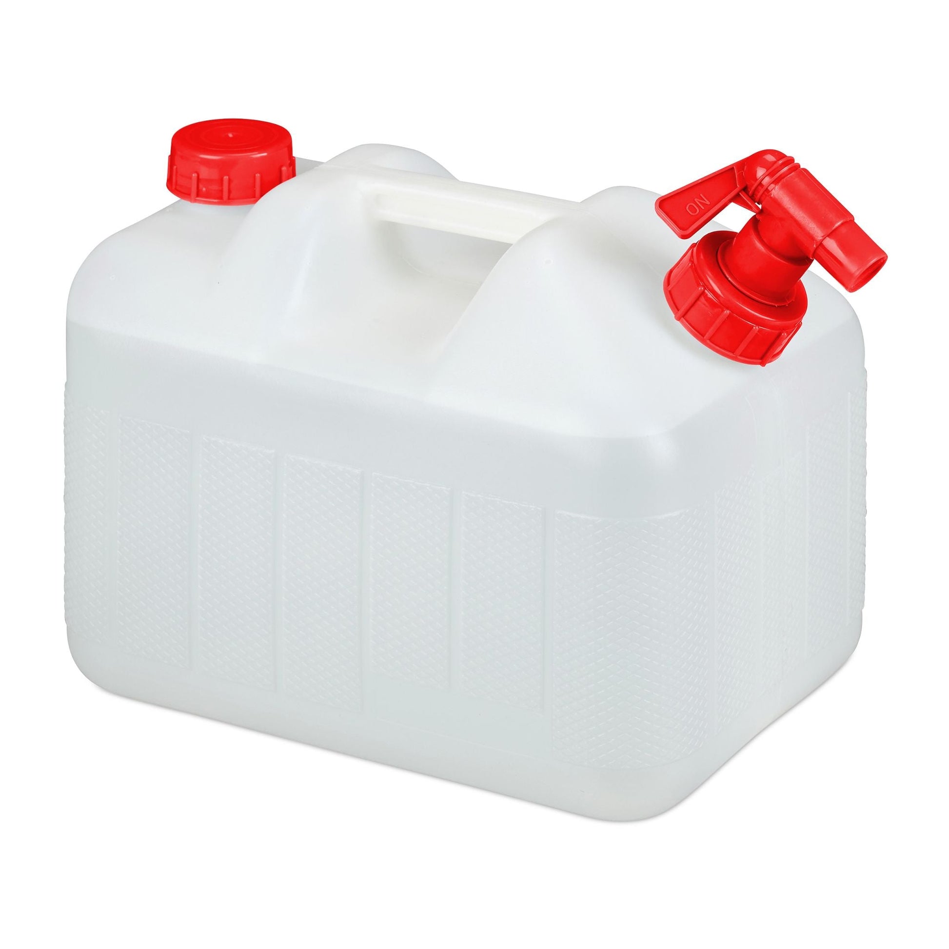Wasserkanister mit Hahn Weiss-Rot von Relaxdays