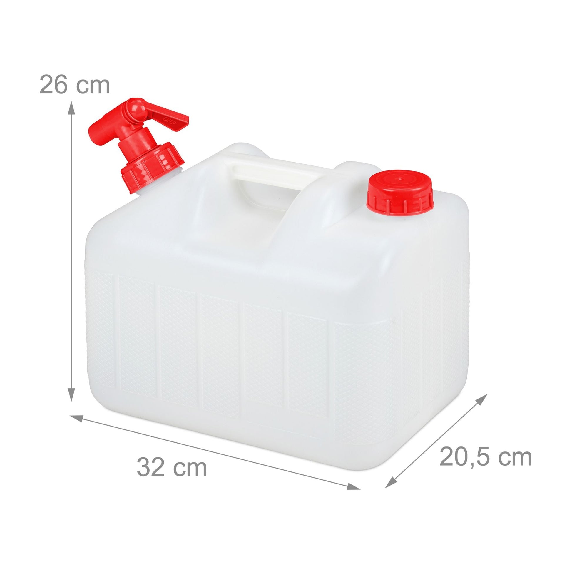 Wasserkanister mit Hahn Weiss-Rot von Relaxdays